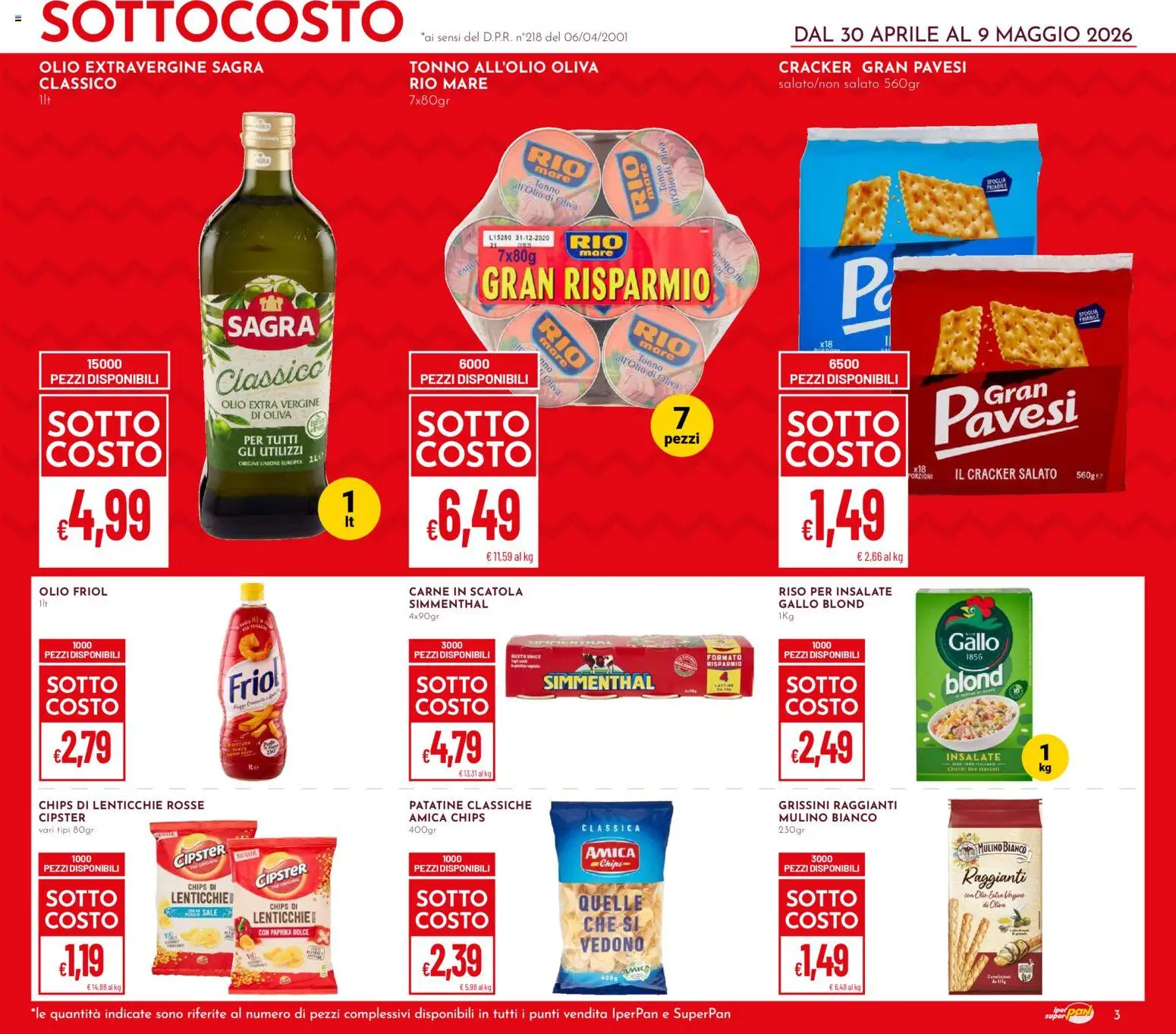 Volantino Pan del 30.04.2026 | Pagina: 3 | Prodotti: Lenticchie, Sale, Olio, Tonno