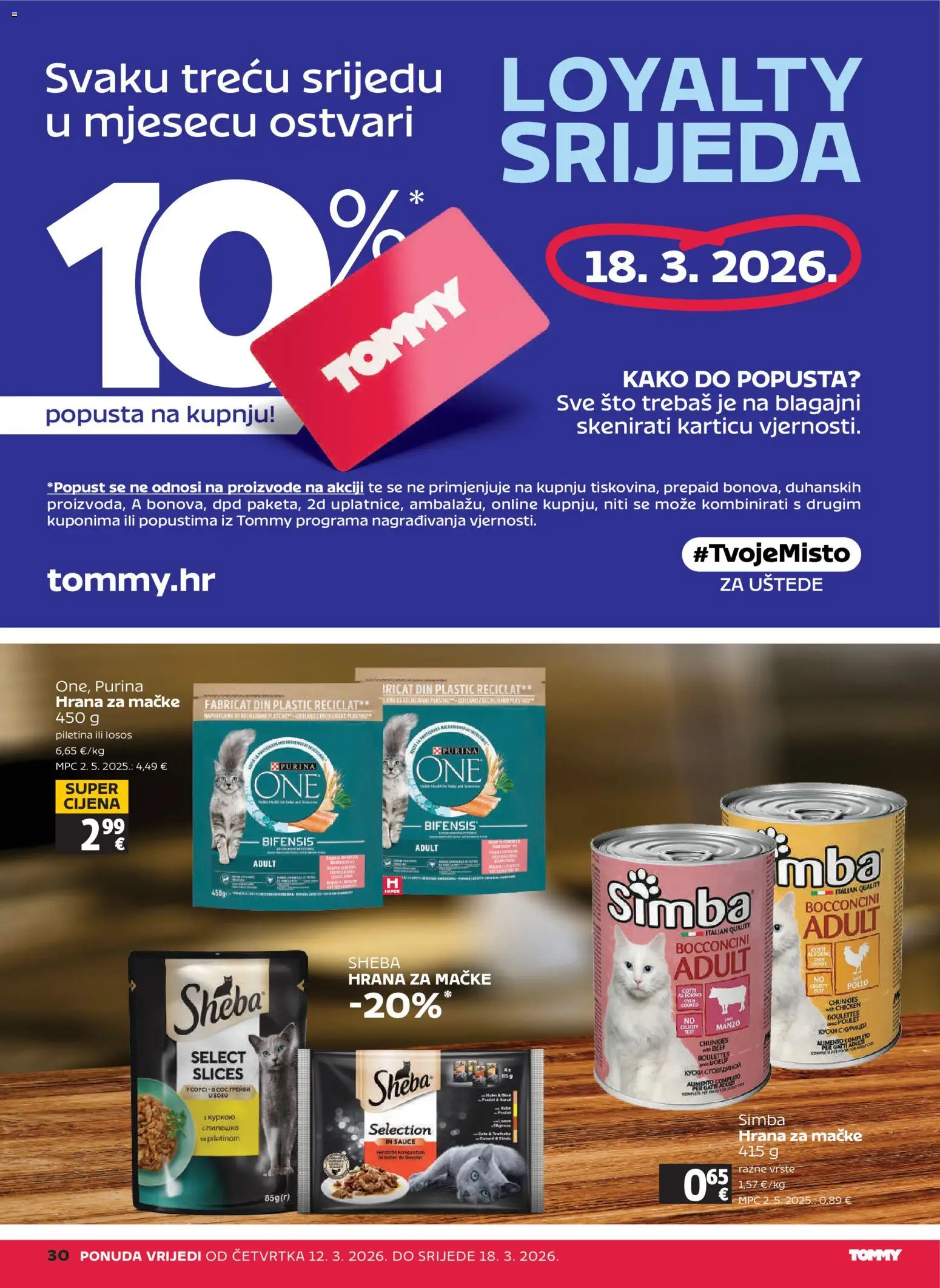 Tommy katalog | vrijedi od 12.03.2026 | Stranica: 30 | Proizvodi: Piletina, Hrana za mačke, Losos