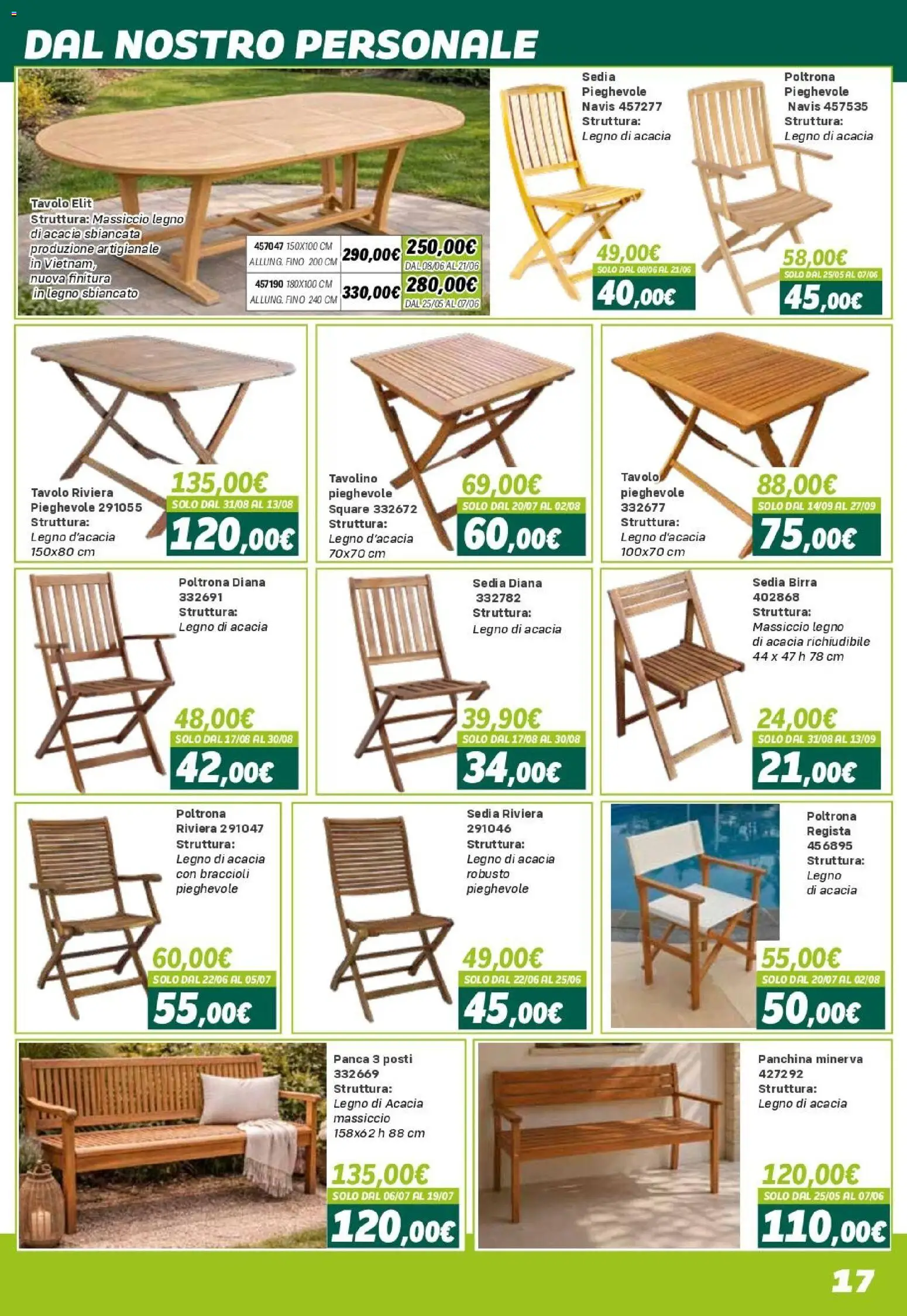 Volantino Orizzonte del 24.04.2026 | Pagina: 17 | Prodotti: Tavolino, Birra, Tavolo, Sedia