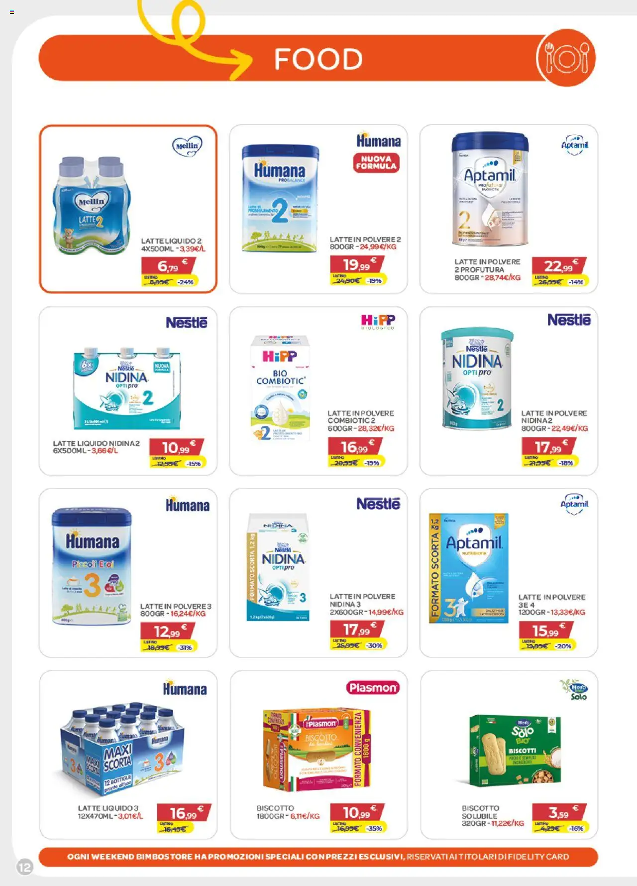 Volantino Bimbo store del 16.10.2025 | Pagina: 12 | Prodotti: Biscotti, Latte