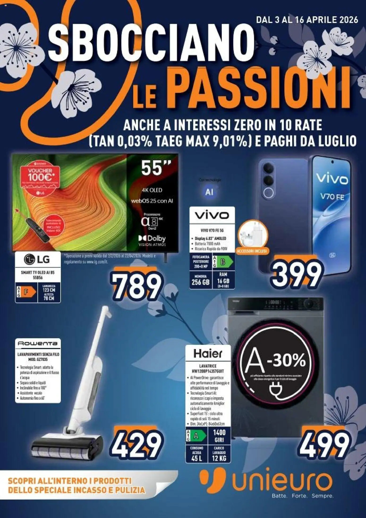 Volantino Unieuro del 03.04.2026 | Pagina: 1 | Prodotti: Lavatrice