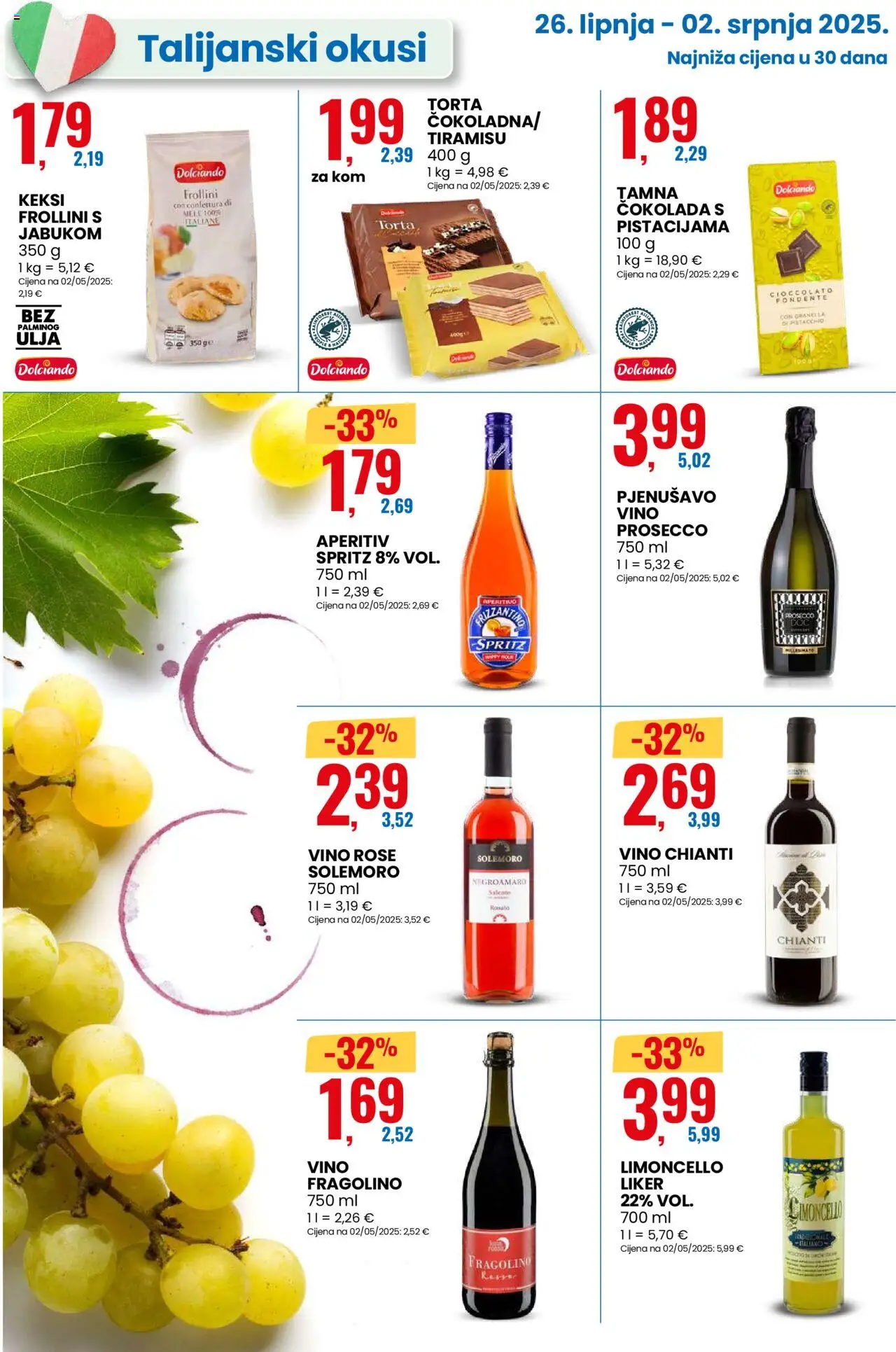 Eurospin katalog | vrijedi od 26.06.2025 | Stranica: 8 | Proizvodi: Keksi, Vino, Liker, Torta