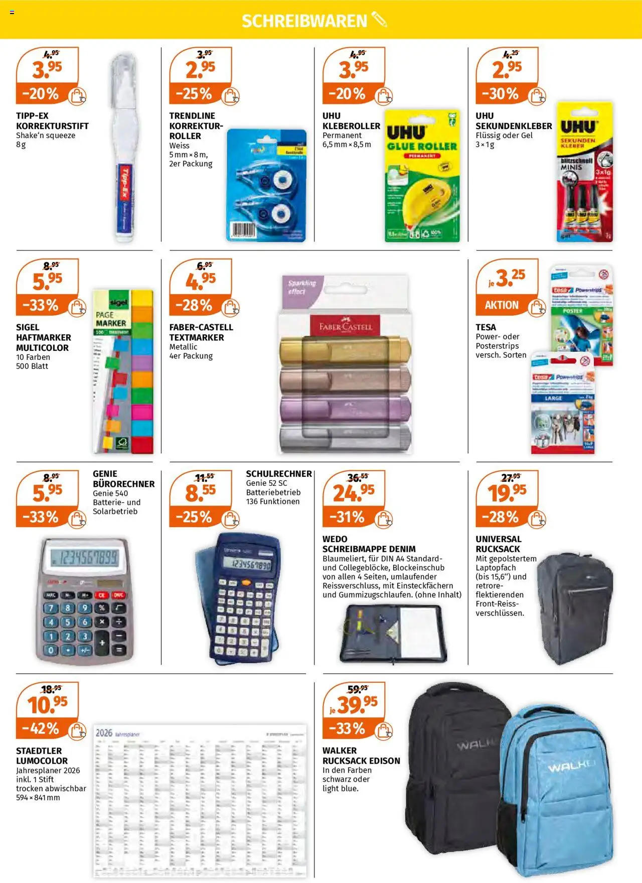 Müller Aktionen Schreibwaren & Bürobedarf – gültig ab 02.10.2025 | Seite: 3 | Produkte: Batterie, Rucksack, Highlighter