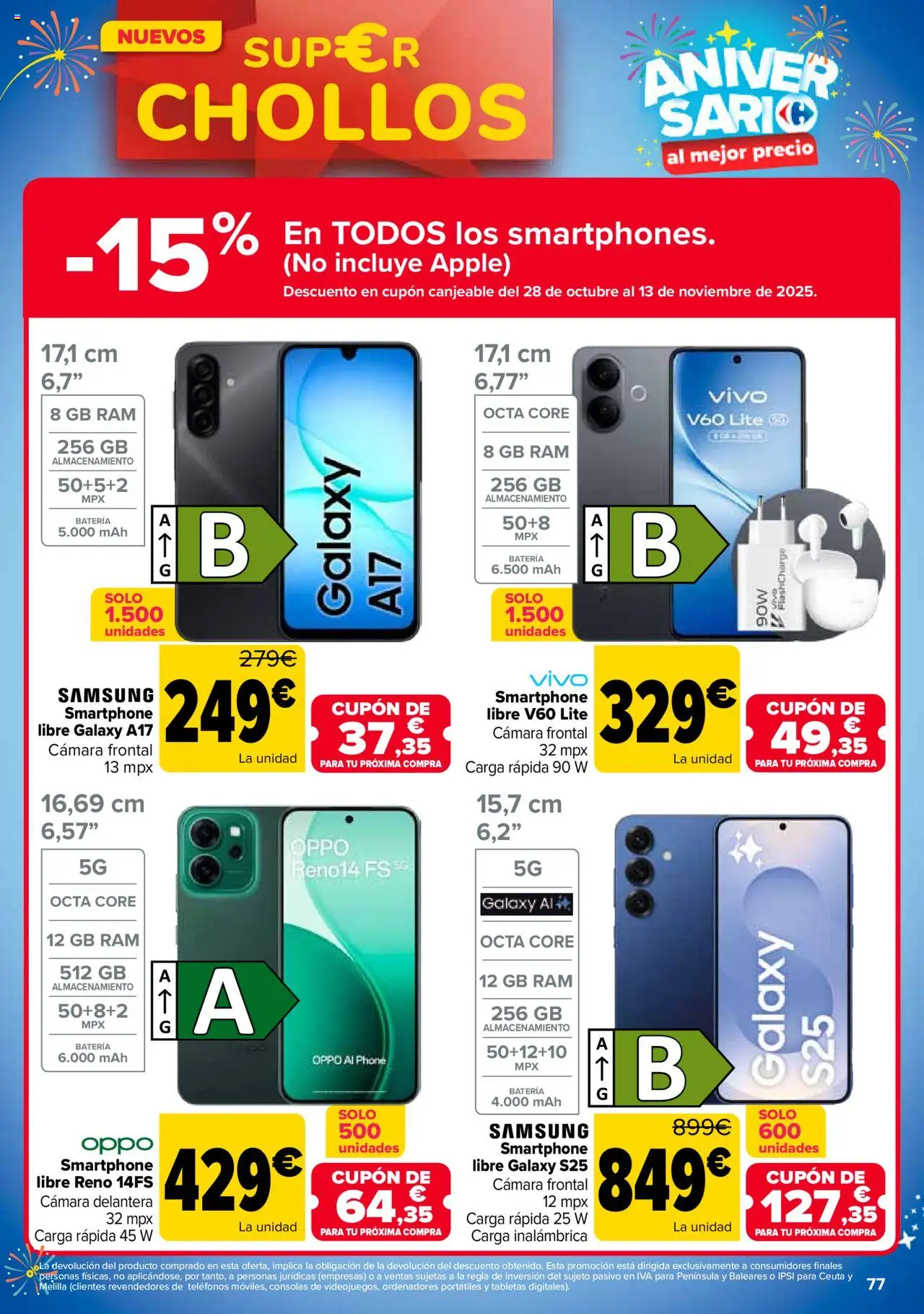 Carrefour folleto │ válido desde el 14.10.2025 | Página: 77 | Productos: Smartphone, Apple, Cámara, Batería