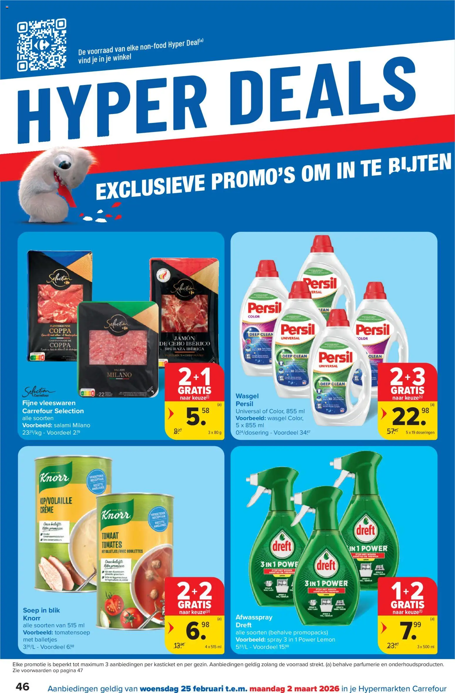 {H1} | Pagina: 46 | Producten: Crème, Tomaat, Salami