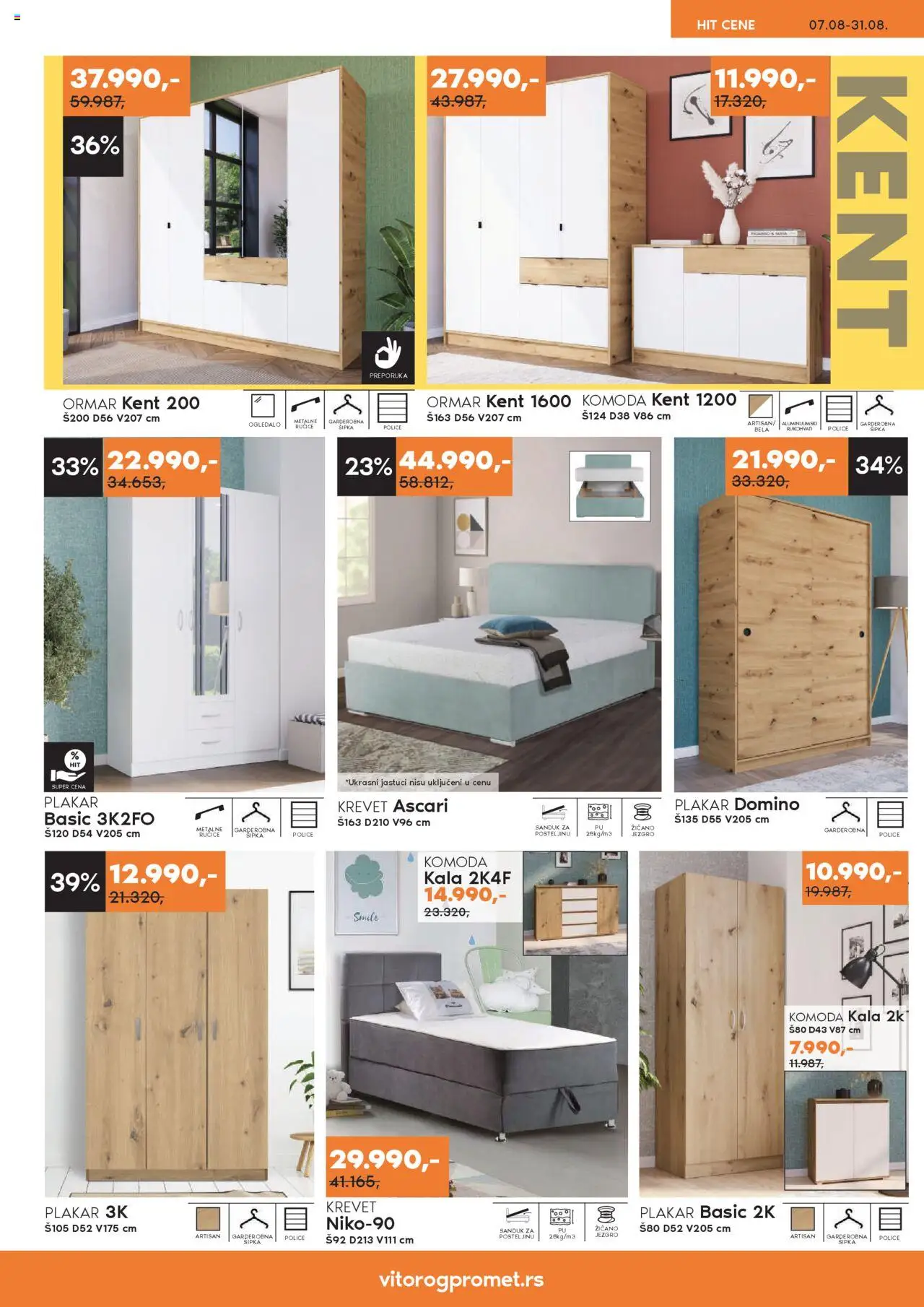 Vitorog katalog - važi od 07.08.2025 | Strana: 11 | Proizvode: Krevet, Komoda, Ormar, Ogledalo