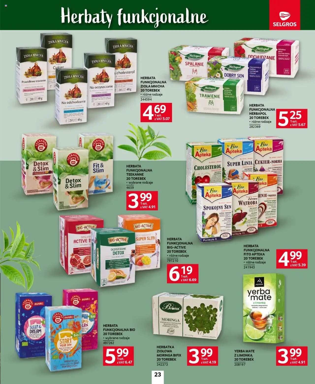 Selgros cash&carry Gazetka - Kawa i Herbata od 09.10.2025 | Strona: 23 | Produkty: Kurkuma, Merci, Herbata, Melisa