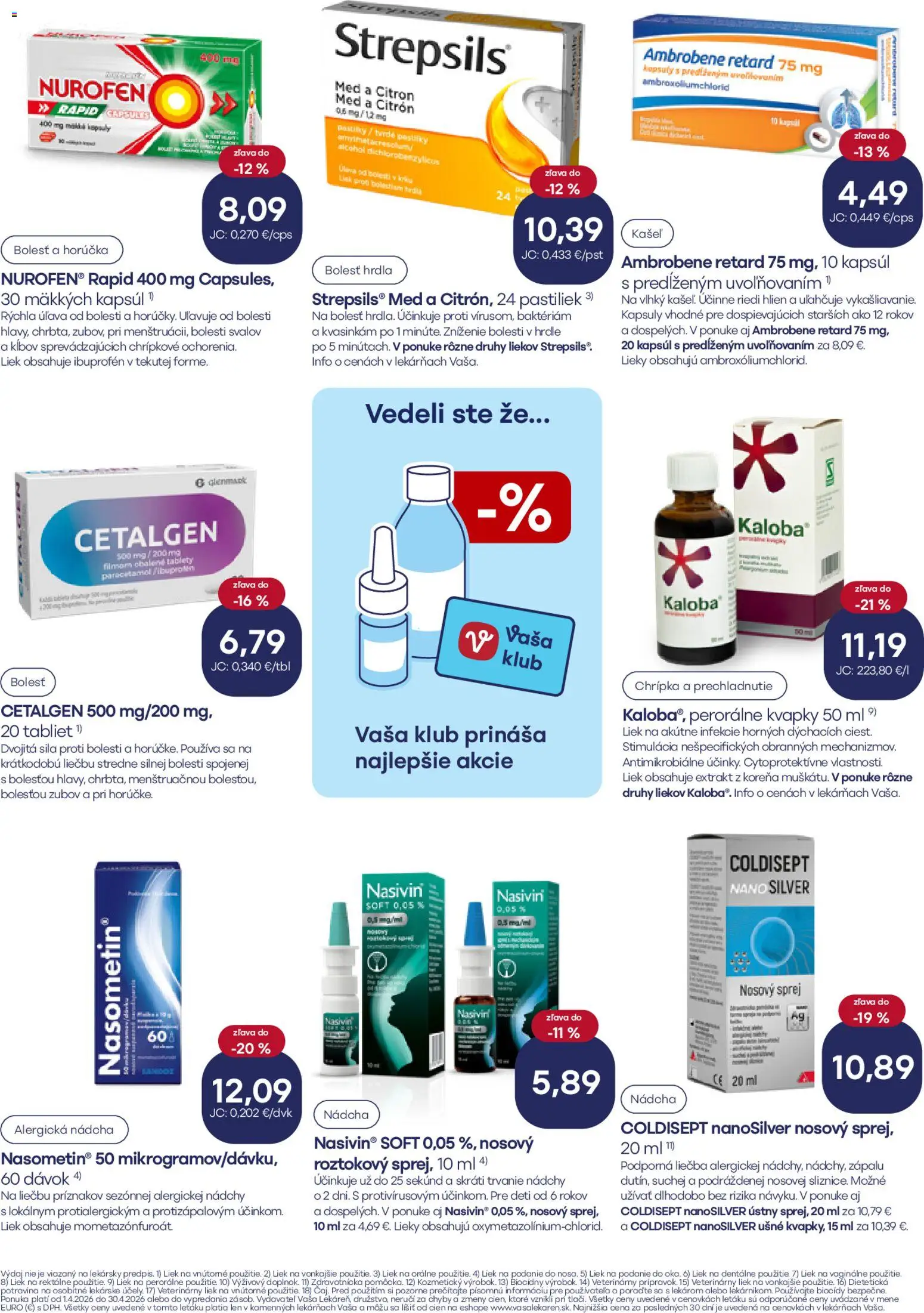 Nové Vaša lekáreň akcie – leták je platný od 01.04.2026 | Strana: 4