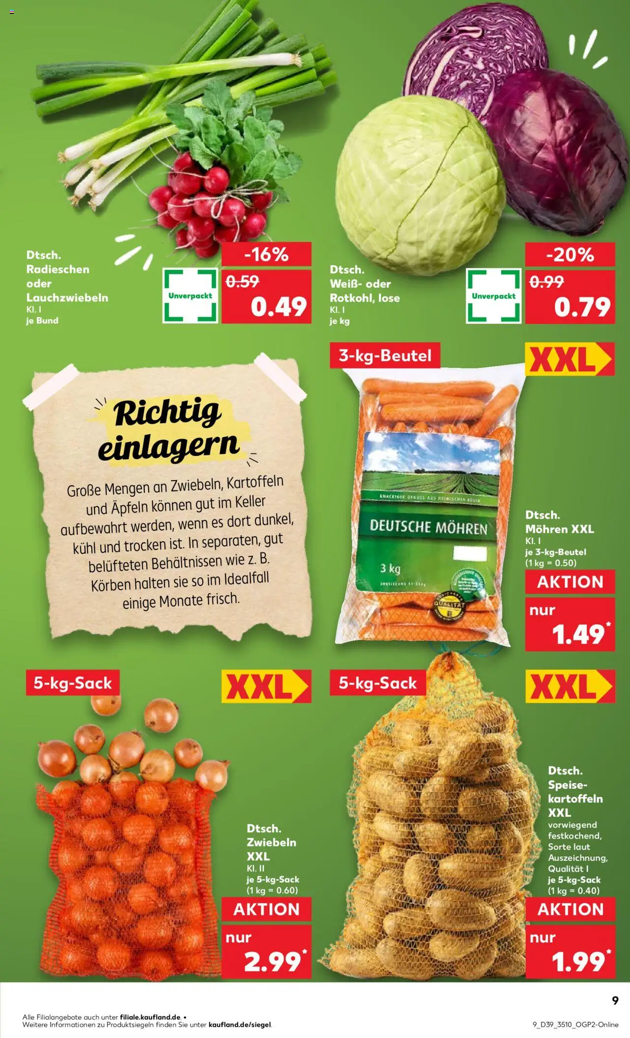 Kaufland prospekt Leipzig	 – gültig ab 28.09.2025 | Seite: 9 | Produkte: Mohren, Kartoffeln, Zwiebeln