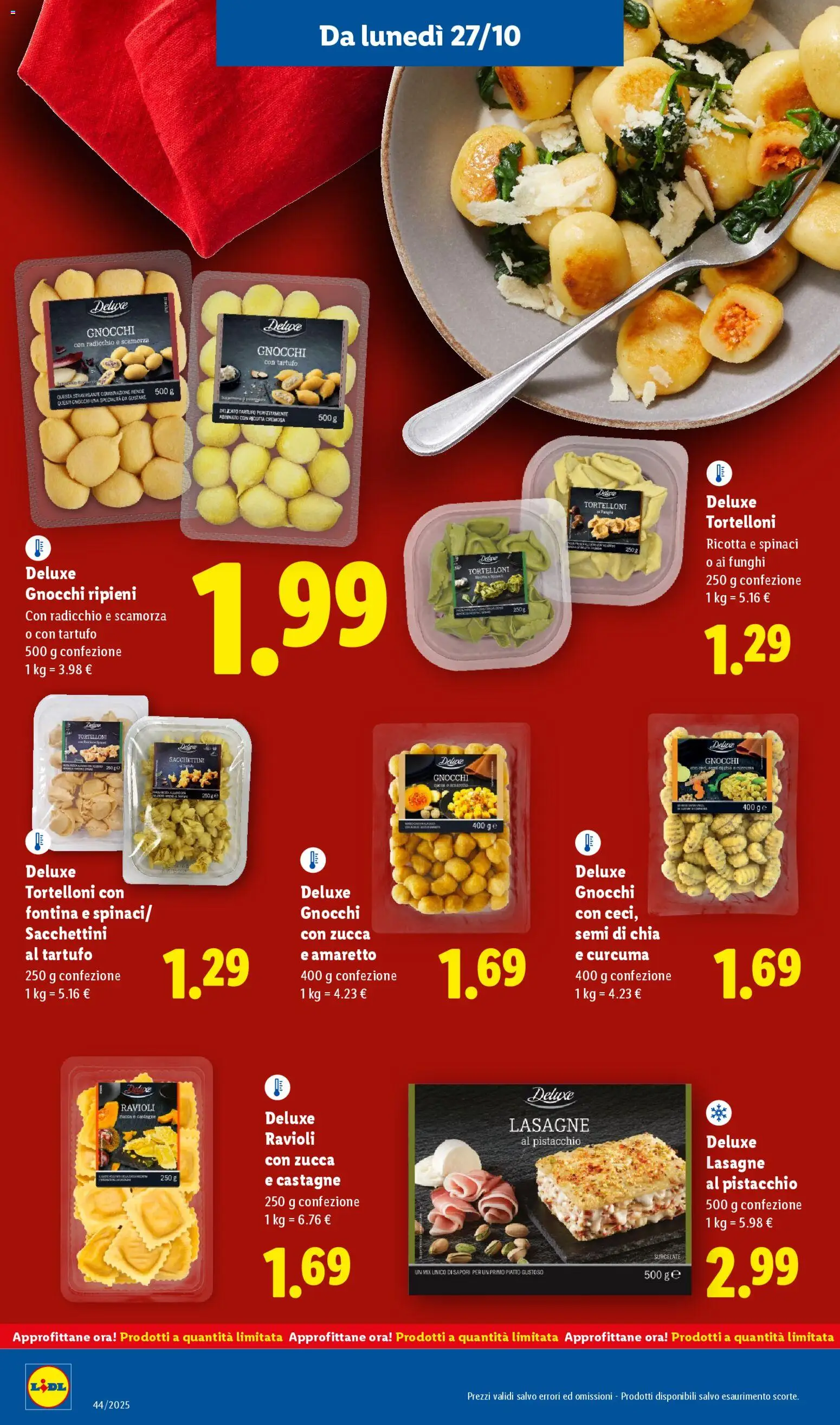 Volantino Lidl del 27.10.2025 | Pagina: 10 | Prodotti: Tartufo, Spinaci, Ravioli, Ricotta