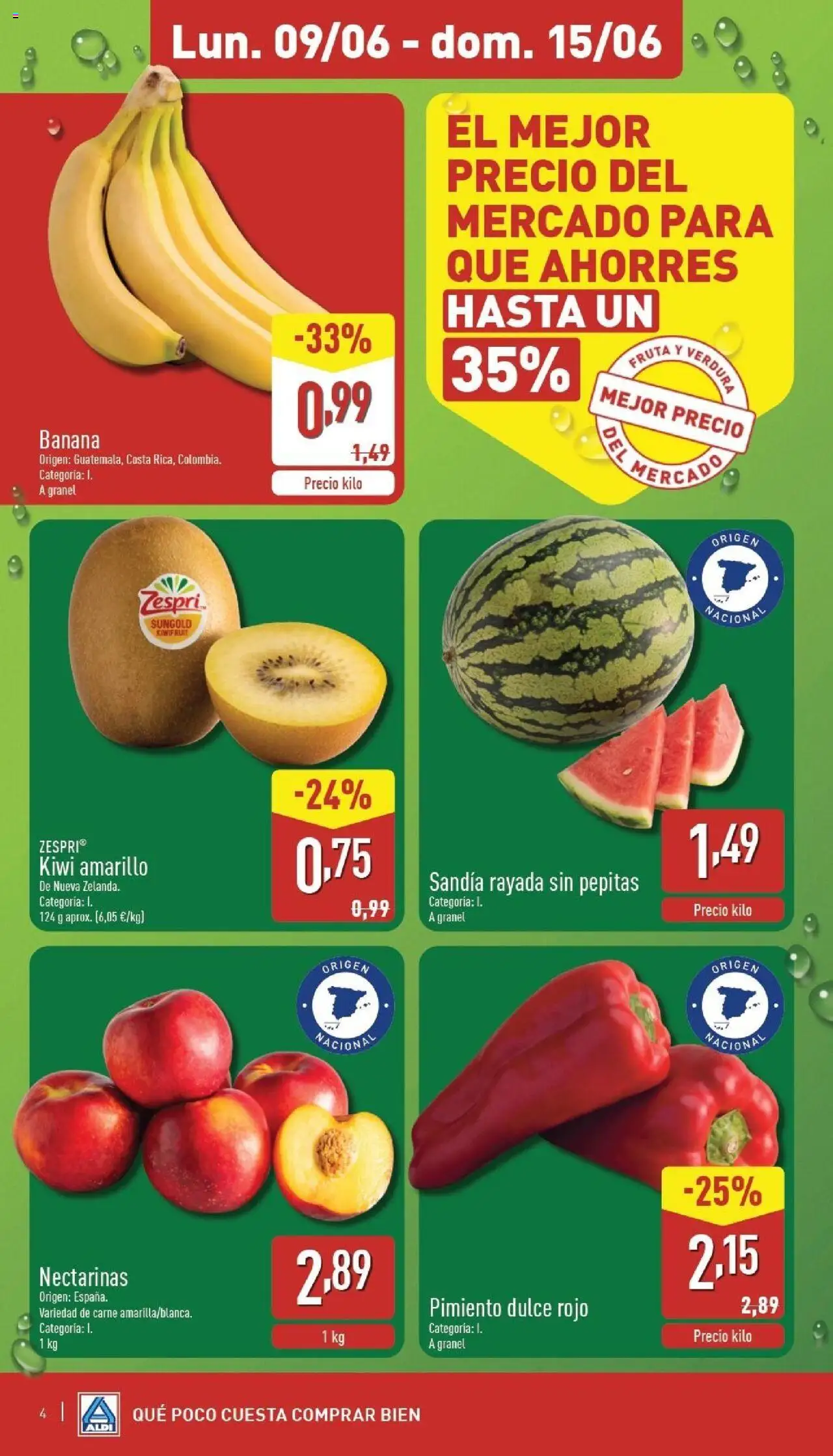 Aldi folleto Península │ válido desde el 09.06.2025 | Página: 4 | Productos: Κάδος απορρυμάτων, Kiwi, Sandía