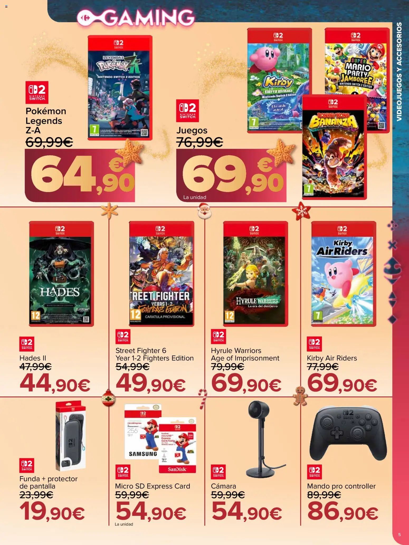 Carrefour folleto │ válido desde el 10.12.2025 | Página: 5 | Productos: Nintendo, Cámara, Funda