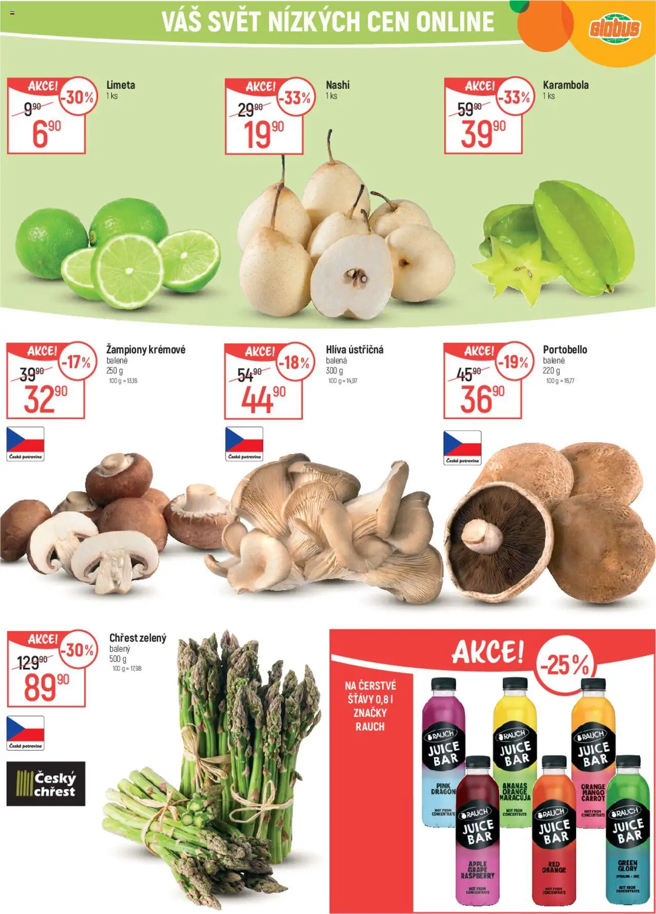 Globus leták od 25.06.2025 | Strana: 18 | Produkty: Žampiony, Mango, Globus, Ananas