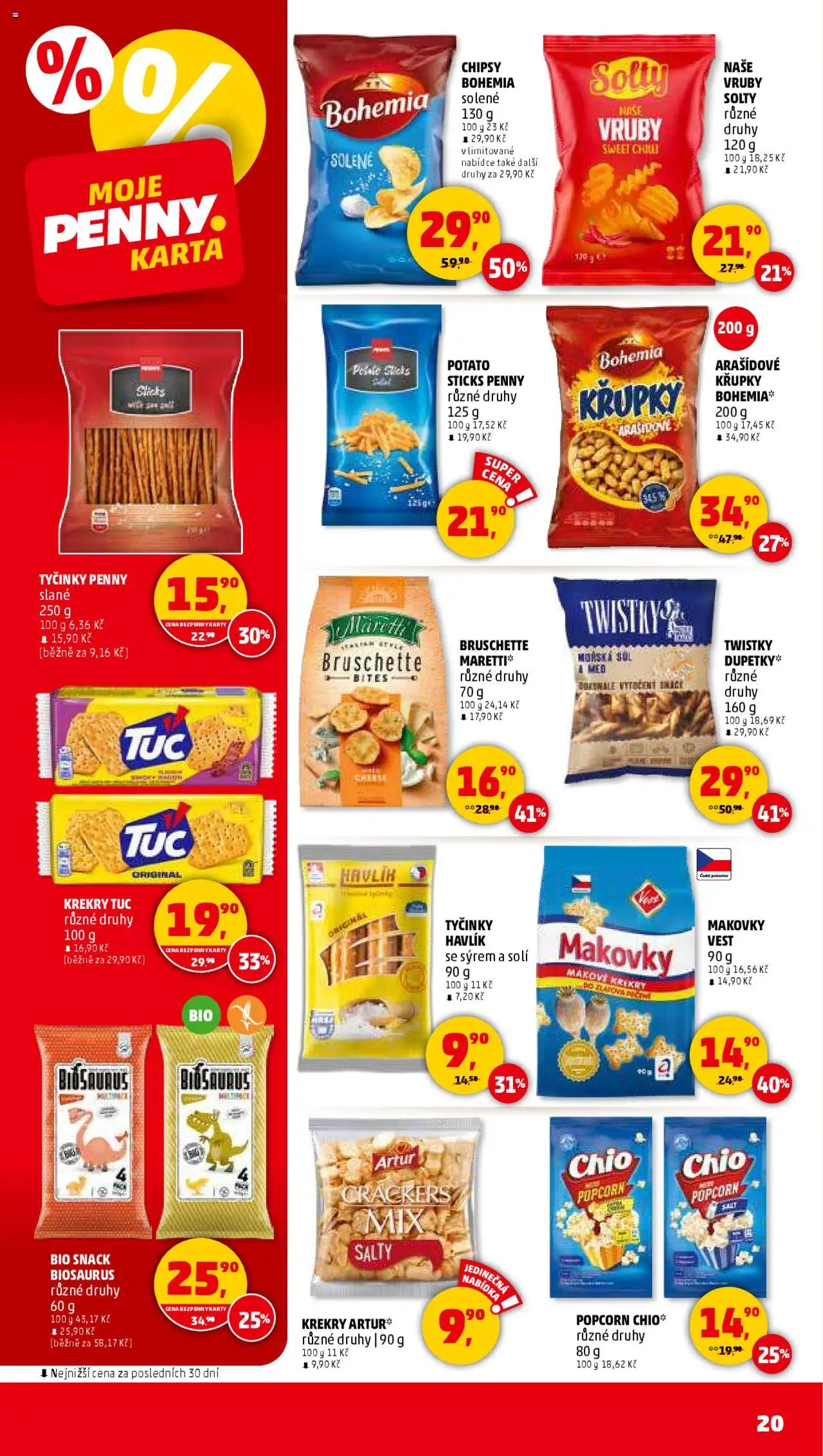 Penny Market leták - Čtvrtečník od 25.09.2025 | Strana: 20 | Produkty: Tyčinky, Popcorn, Chipsy, Křupky