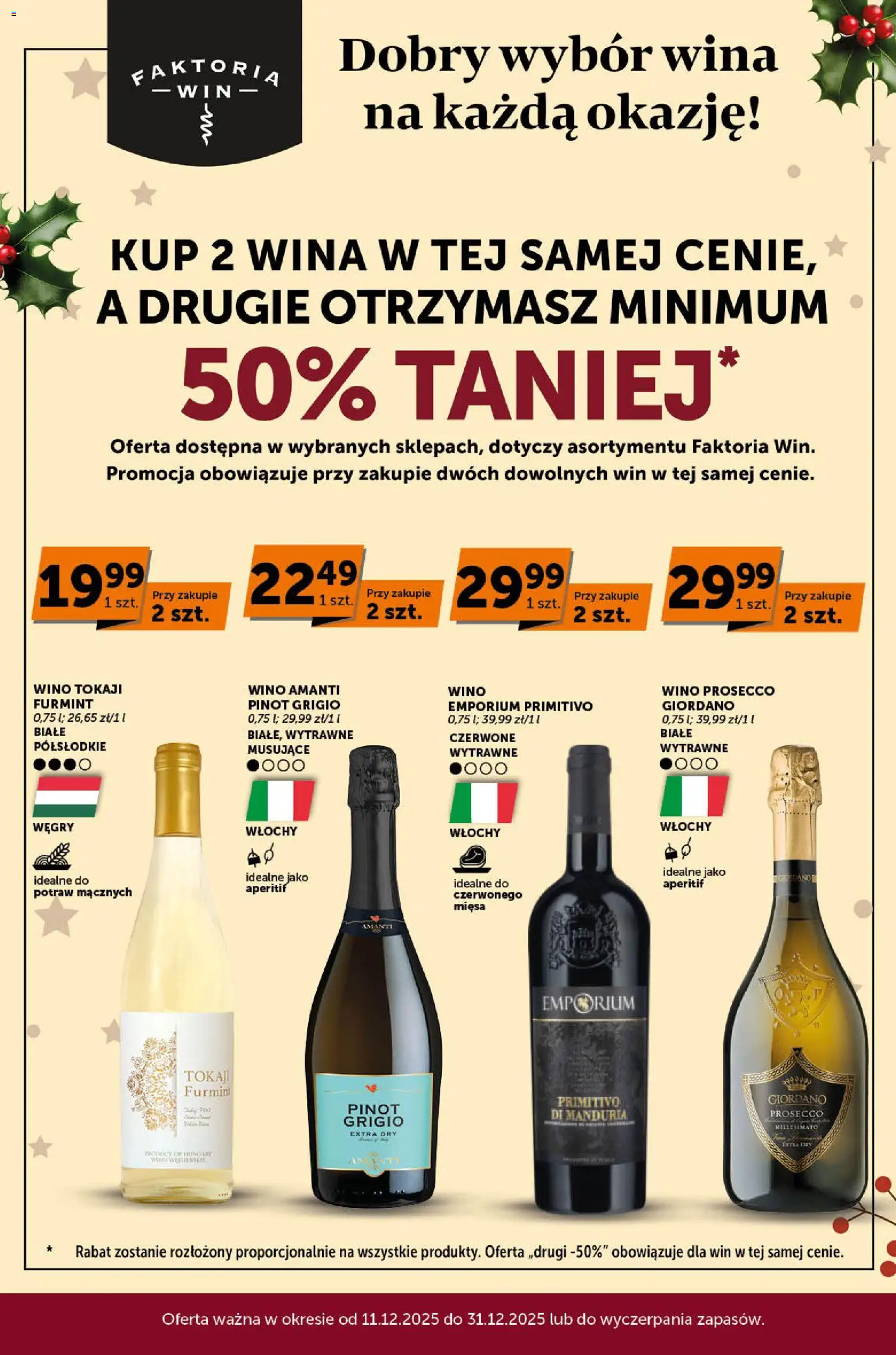 Groszek Gazetka - Faktoria win od 11.12.2025 | Strona: 1 | Produkty: Wino, Prosecco