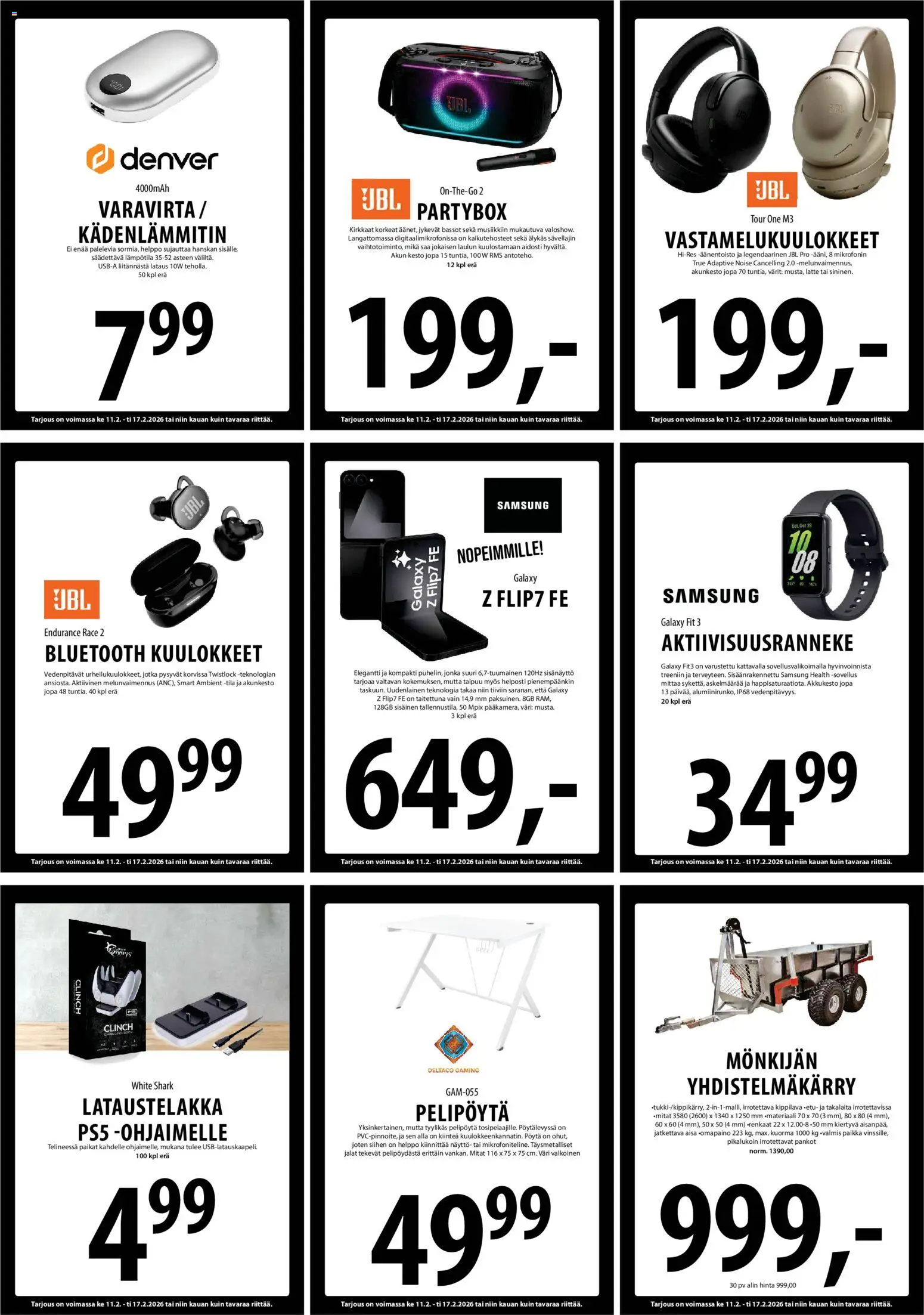 Tuuri tarjoukset – voimassa 11.02.2026 alkaen | Sivu: 18 | Tuotteet: Vastamelukuulokkeet, Pöytä, Näyttö, Kuulokkeet
