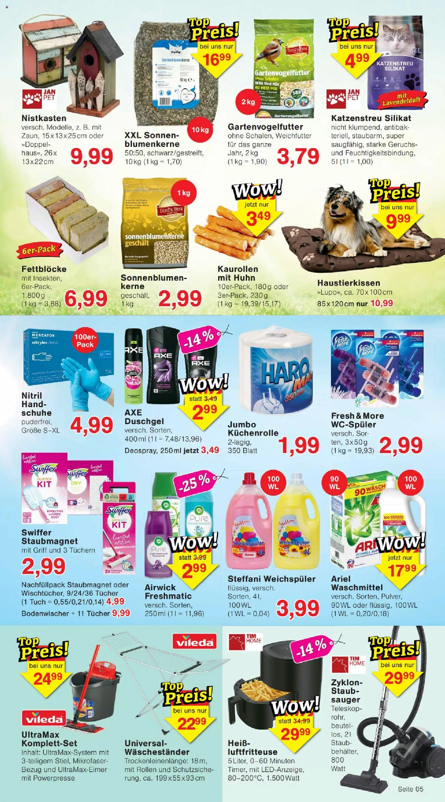Wiglo Wunderland Prospekt – gültig ab 16.02.2026 | Seite: 5 | Produkte: Waschmittel, Swiffer, Waschestander, Küchenrolle