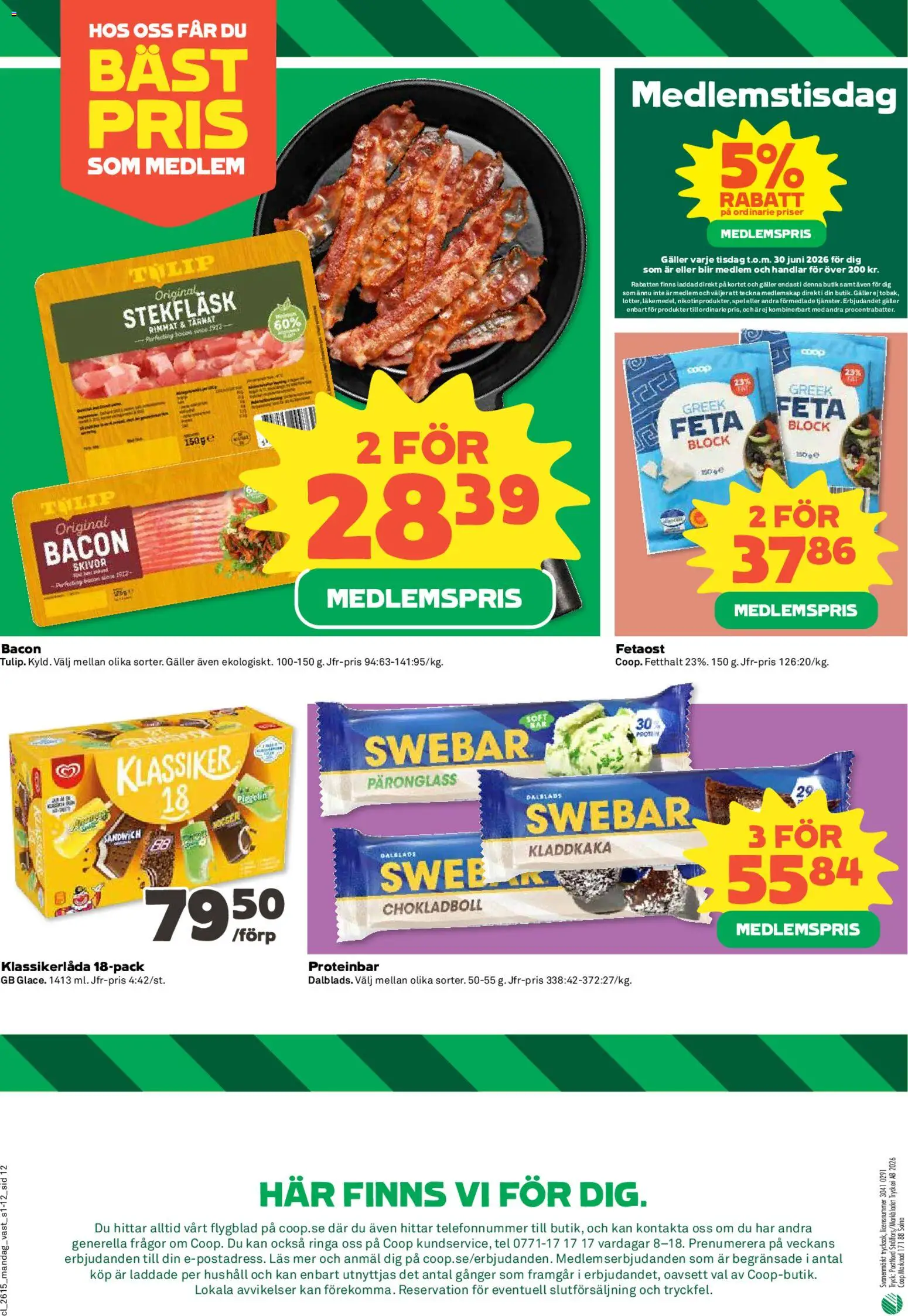 Coop reklamblad aktuell från 07.04.2026 | Sida: 12 | Produkter: Galler, Fetaost, Proteinbar, Kladdkaka