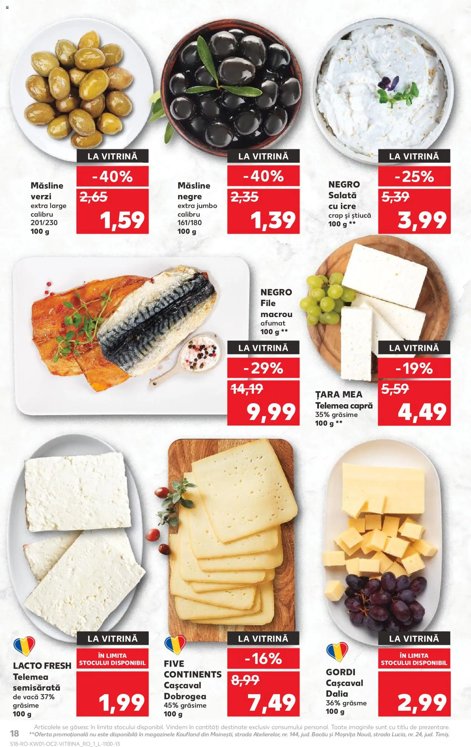Noul catalog Kaufland – valabil de la 31.12.2025 | Pagină: 18 | Produse: Hijyenik ped, Vitrină, Cașcaval, Măsline
