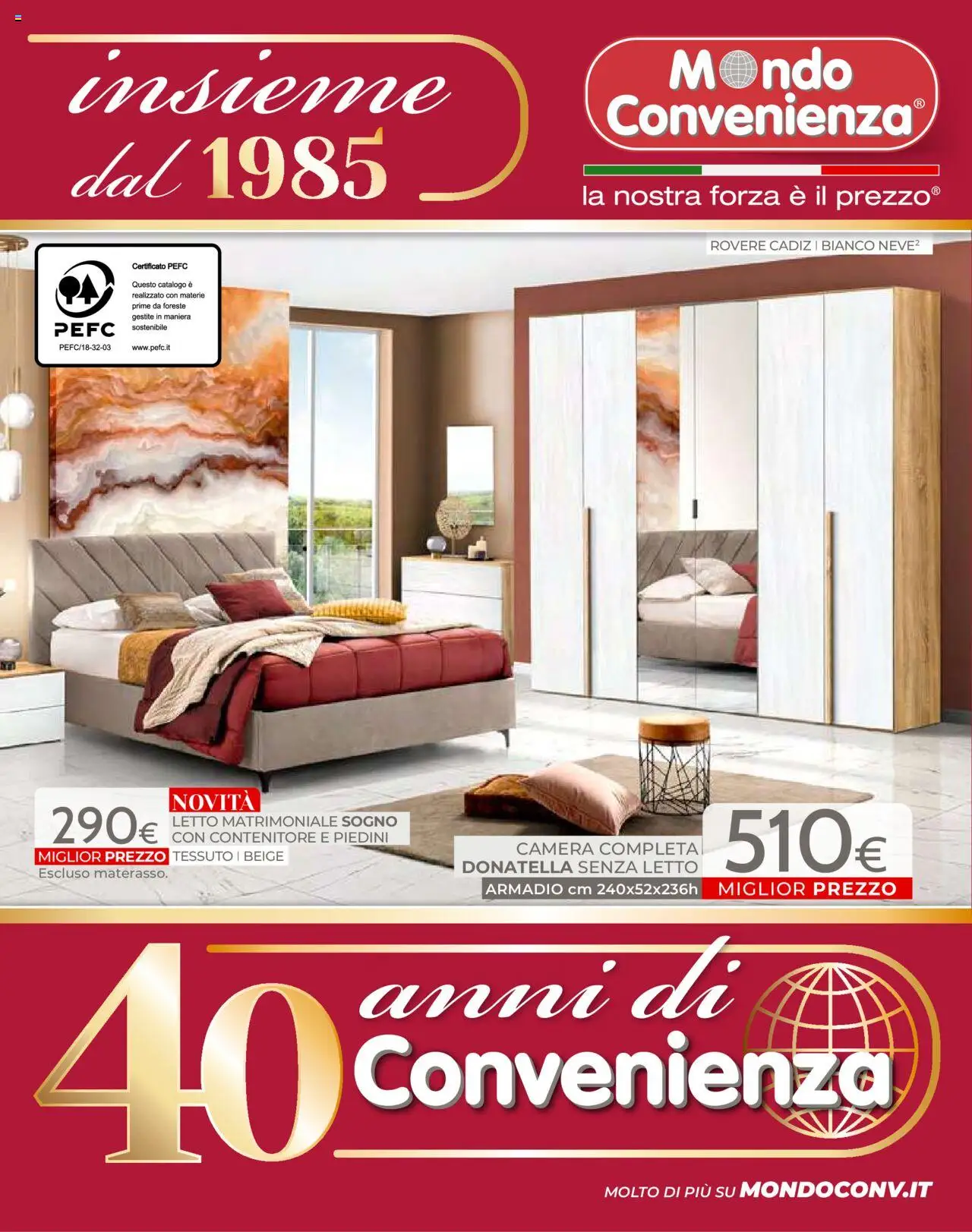 Volantino Mondo Convenienza del 09.09.2025 | Pagina: 196 | Prodotti: Letto matrimoniale, Contenitore, Letto, Armadio