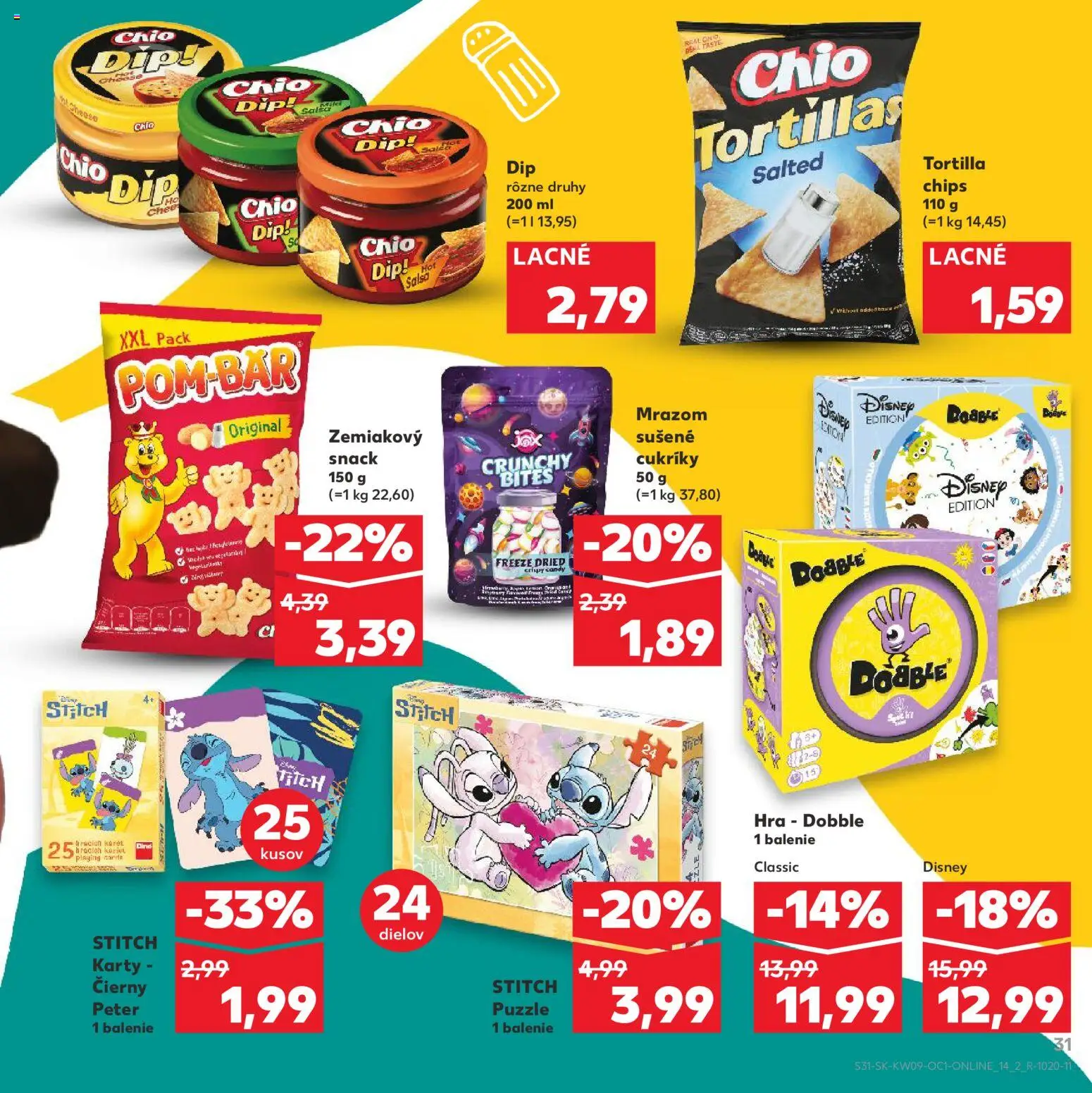 Kaufland SK akciós ujság - amely érvényes a következő dátumtól: 01.03.2026 | Oldal: 31 | Termékek: Chips, Puzzle, Tortilla