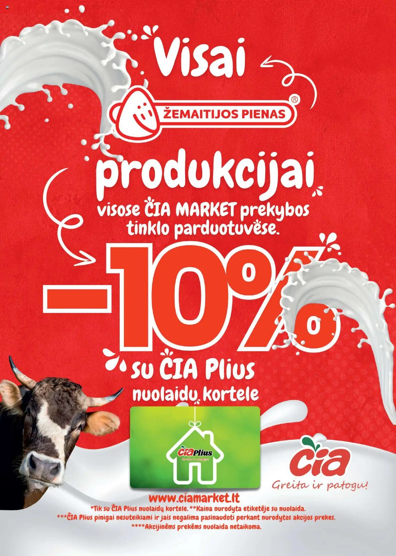 ČIA MARKET akcijos nuo 07.10.2025 | Puslapis: 4 | Prekių: Pienas