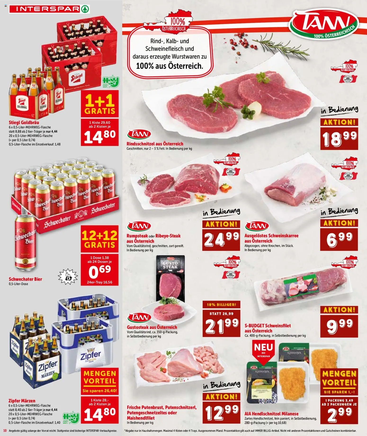 Interspar Flugblatt - Oberösterreich gültig ab 31.03.2026 | Seite: 11 | Produkte: Bier, Schweinefleisch