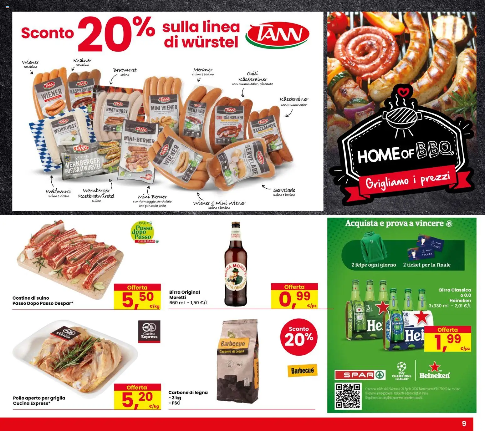 Volantino Despar del 26.03.2026 | Pagina: 9 | Prodotti: Pollo, Suino, Barbecue, Heineken