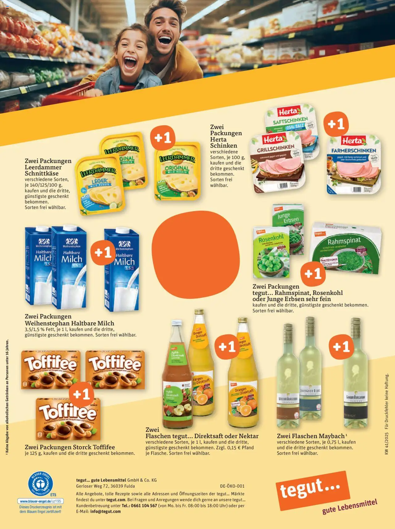Tegut Prospekt – gültig ab 06.10.2025 | Seite: 24 | Produkte: Äpfel, Leerdammer, Schinken, Erbsen