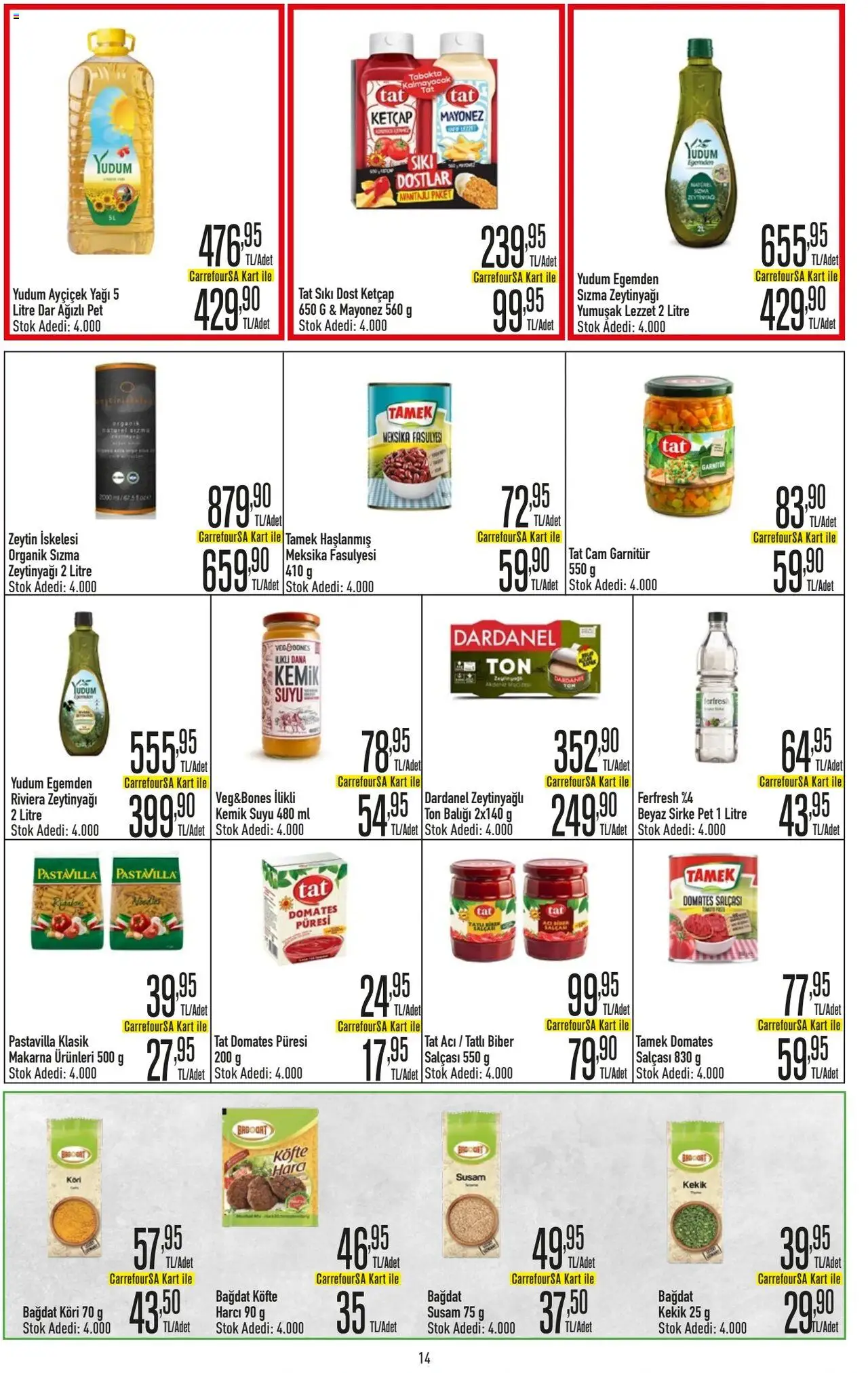 CarrefourSA Katalog - 12.09.2025 tarihinden itibaren geçerlidir | Sayfa: 14 | Ürünler: Makarna, Mayonez, Biber, Zeytin