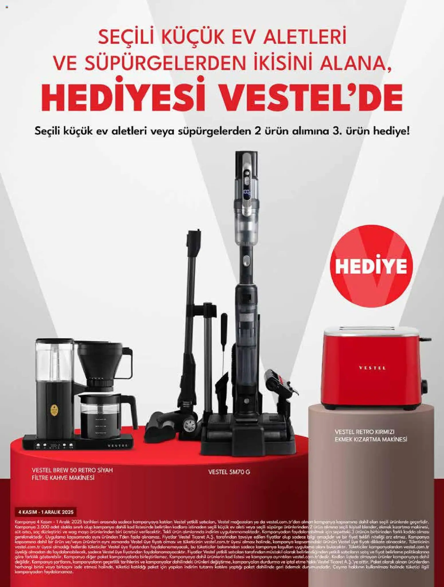 Vestel Küçük Ev Aletleri - 04.11.2025 tarihinden itibaren geçerlidir | Sayfa: 4 | Ürünler: Filtre kahve makinesi, Süt, Ekmek, Kahve