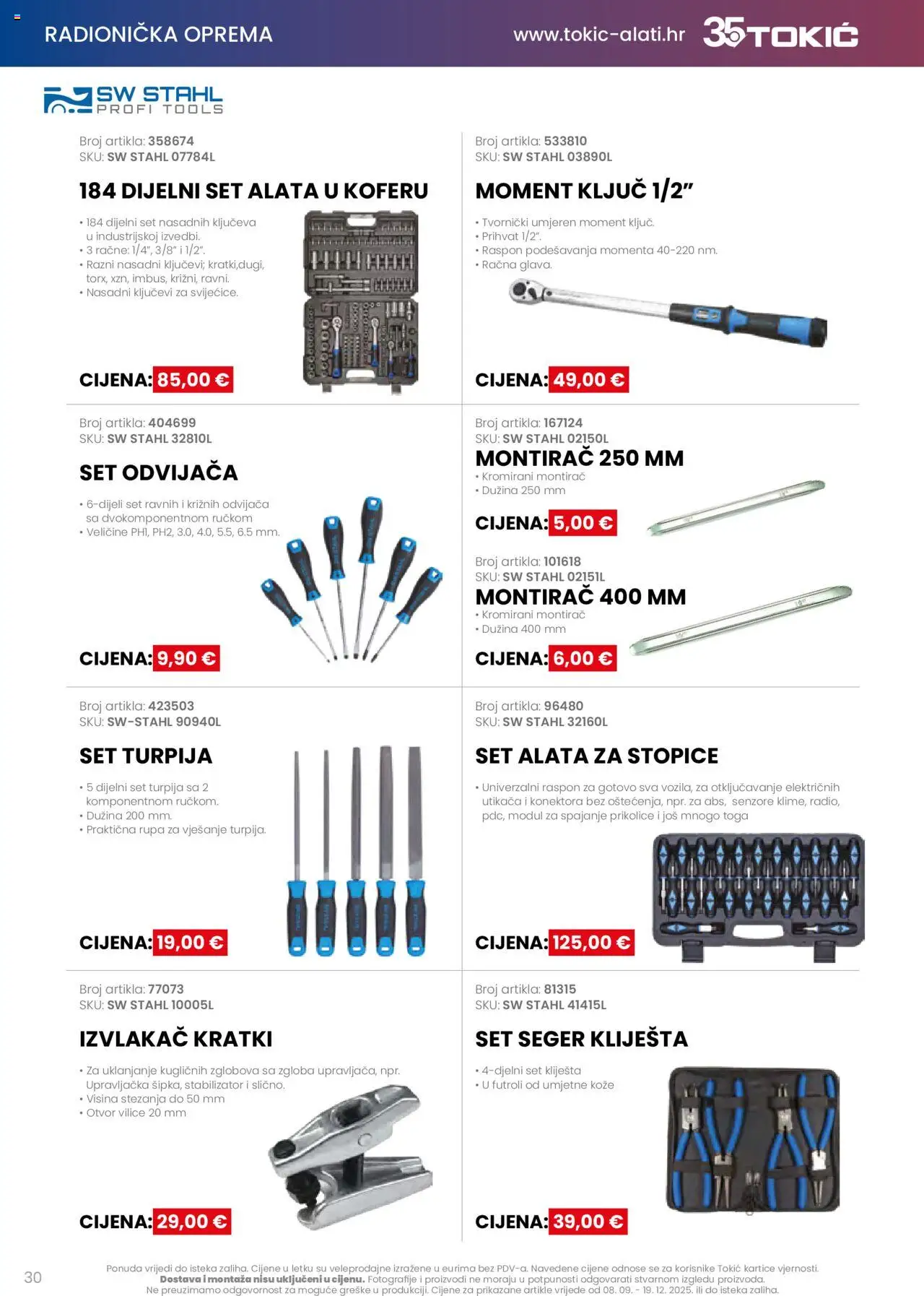 Tokić katalog | vrijedi od 08.09.2025 | Stranica: 30 | Proizvodi: Vilice, Prikolice, Kliješta