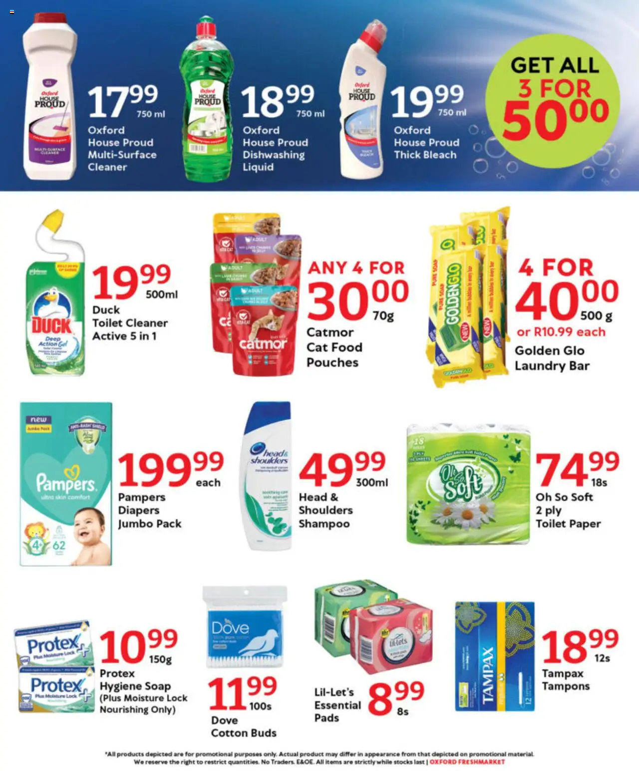 New Oxford Freshmarket catalogue – valid from 14.10.2025 | Page: 8 | Products: Bleach, Shampoo, Paper, Cat food