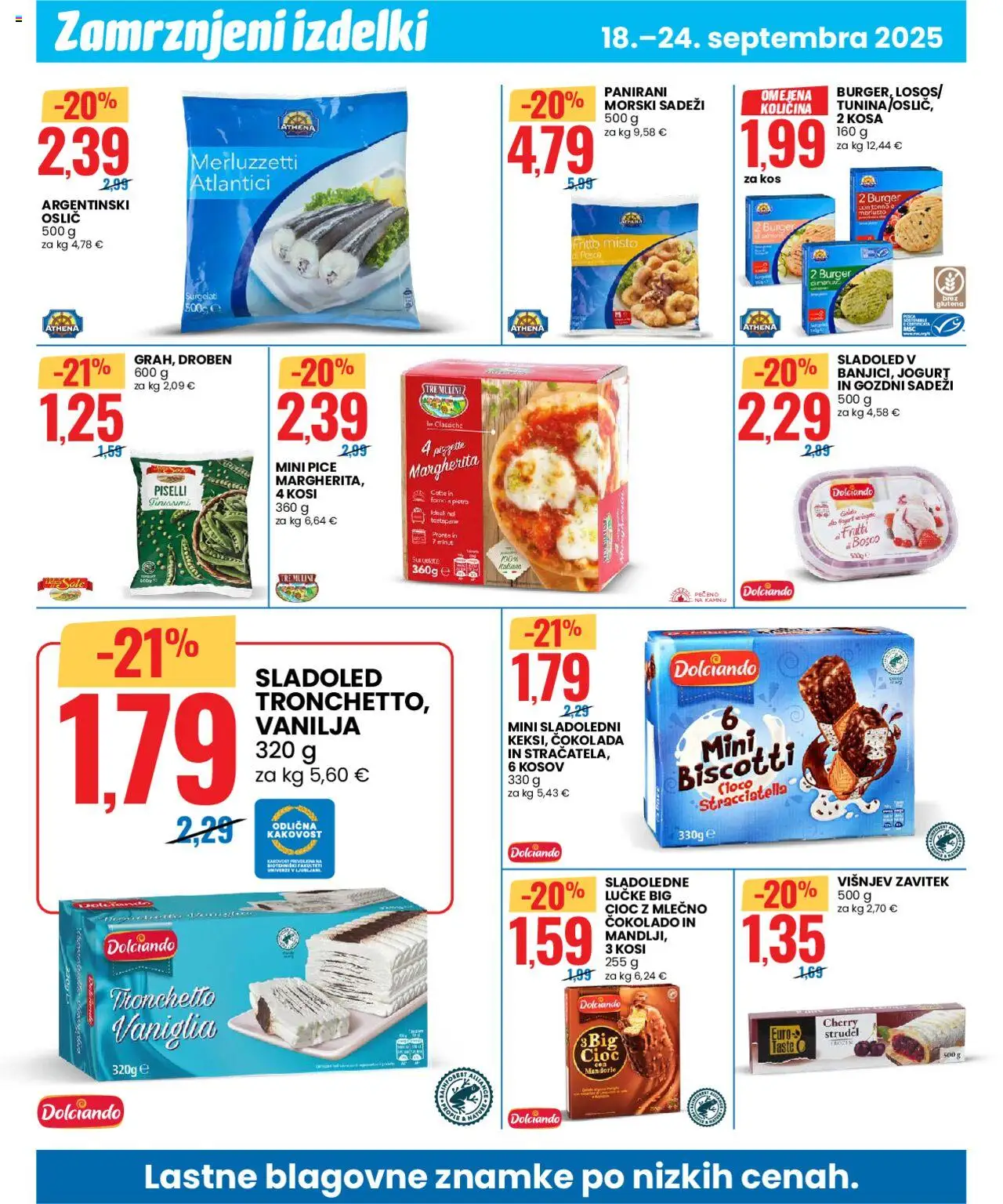 Novi Eurospin katalog ponudbe – veljaven od 18.09.2025 | Stran: 4 | Izdelki: Oslič, Kos, Jogurt, Sladoled