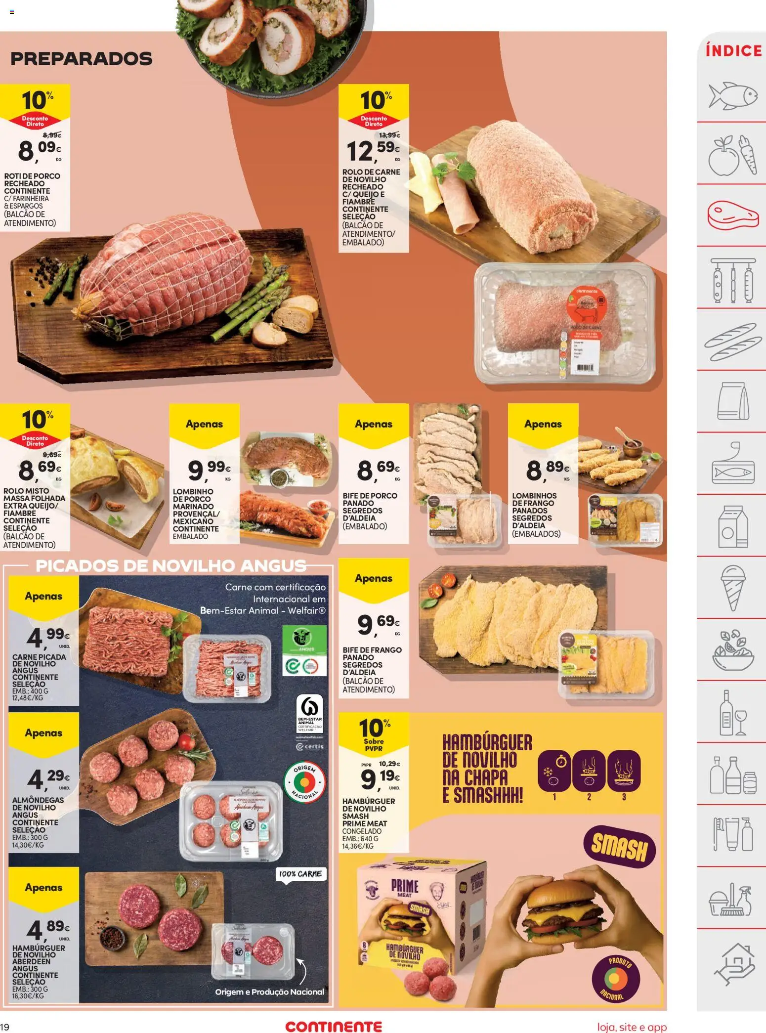 Continente folheto │ válido de 03.03.2026 | Página: 19 | Produtos: Massa folhada, Hambúrguer, Carne, Massa