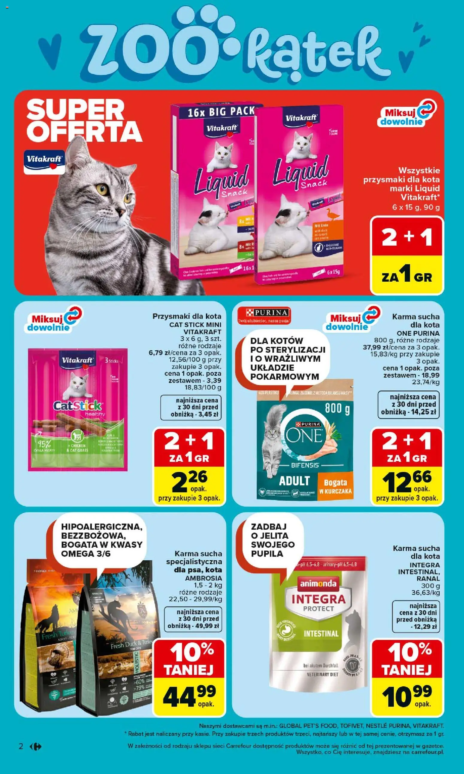 Carrefour gazetka - ZOO katek od 07.04.2026 | Strona: 2 | Produkty: Przysmaki dla kota