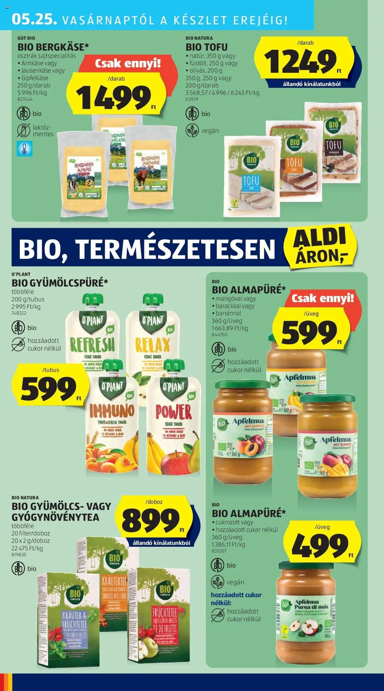 Aldi akciós ujság - amely érvényes a következő dátumtól: 29.05.2025 | Oldal: 38 | Termékek: Tofu, Tea, Vegán, Mangó