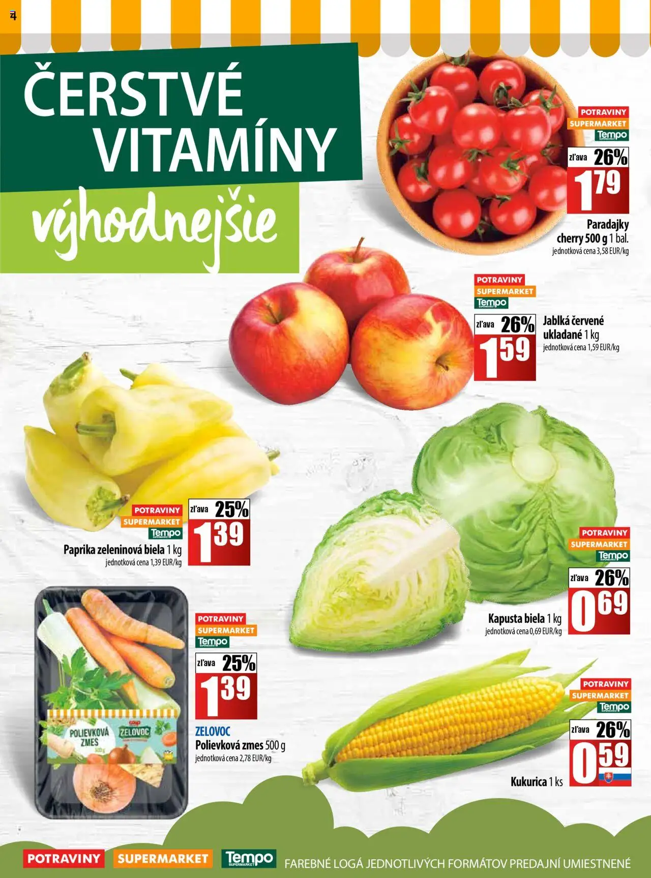 COOP Jednota leták │ platný od 07.08.2025 | Strana: 4 | Produkty: Paprika, Kapusta, Jablká, Kapusta biela