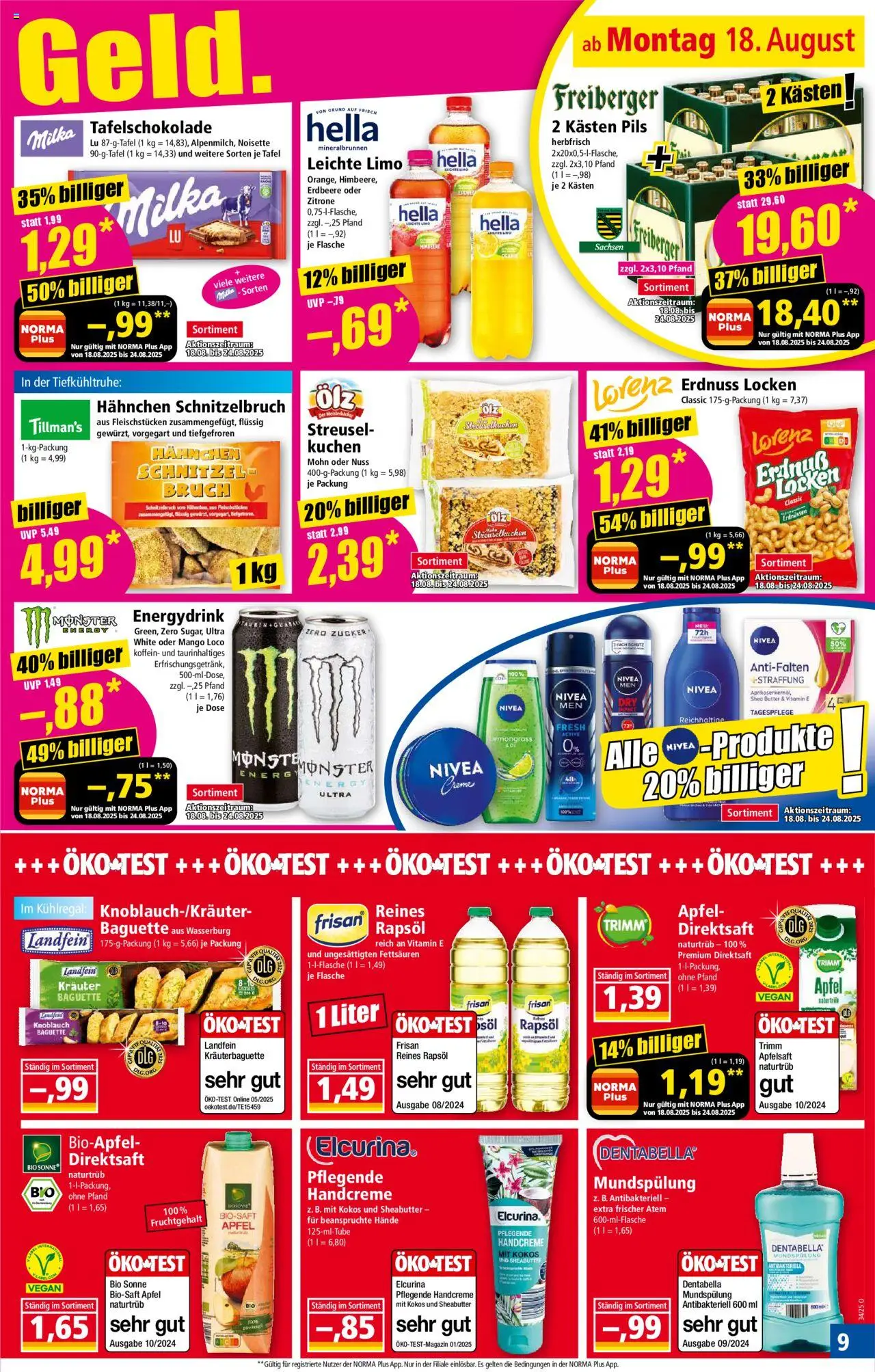 Norma Prospekt 	 - gültig ab dem 18.08.2025 | Seite: 9 | Produkte: Rapsöl, Monster, Zitrone, Mango