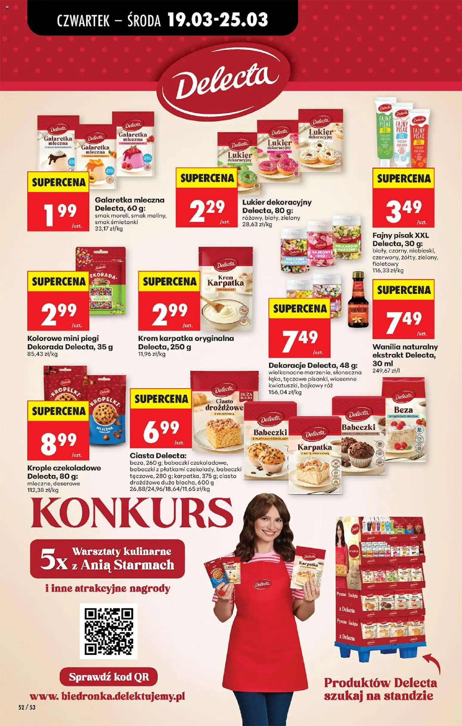 Biedronka gazetka od czwartku od 19.03.2026 | Strona: 62 | Produkty: Czekolady, Ciasto drożdżowe, Babeczki, Krem