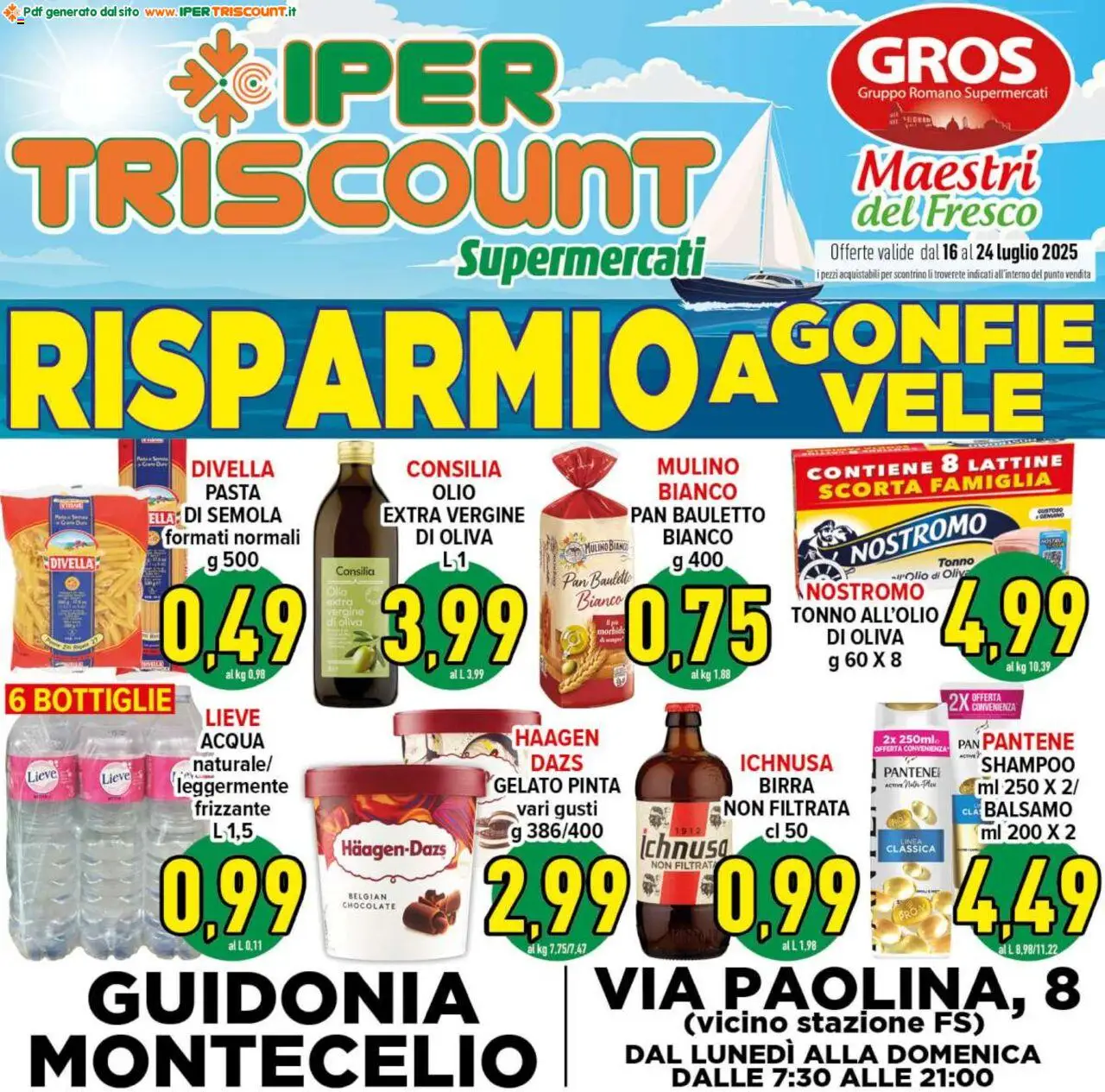 Volantino Ipertriscount del 16.07.2025 | Pagina: 1 | Prodotti: Balsamo, Gelato, Pasta, Tonno