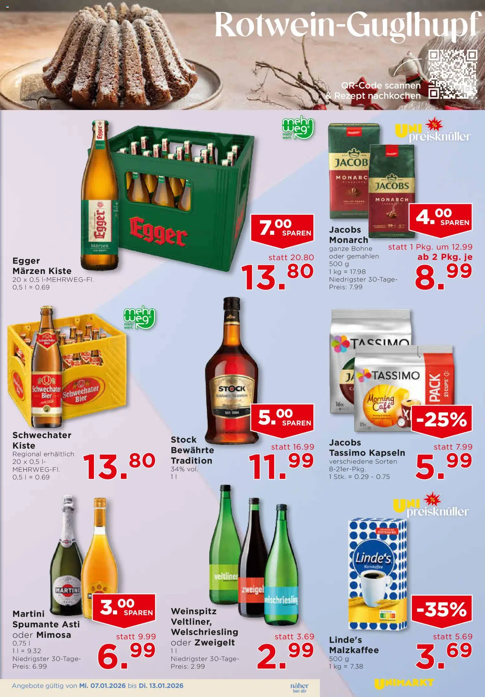 Unimarkt Flugblatt gültig ab 07.01.2026 | Seite: 9 | Produkte: Bier
