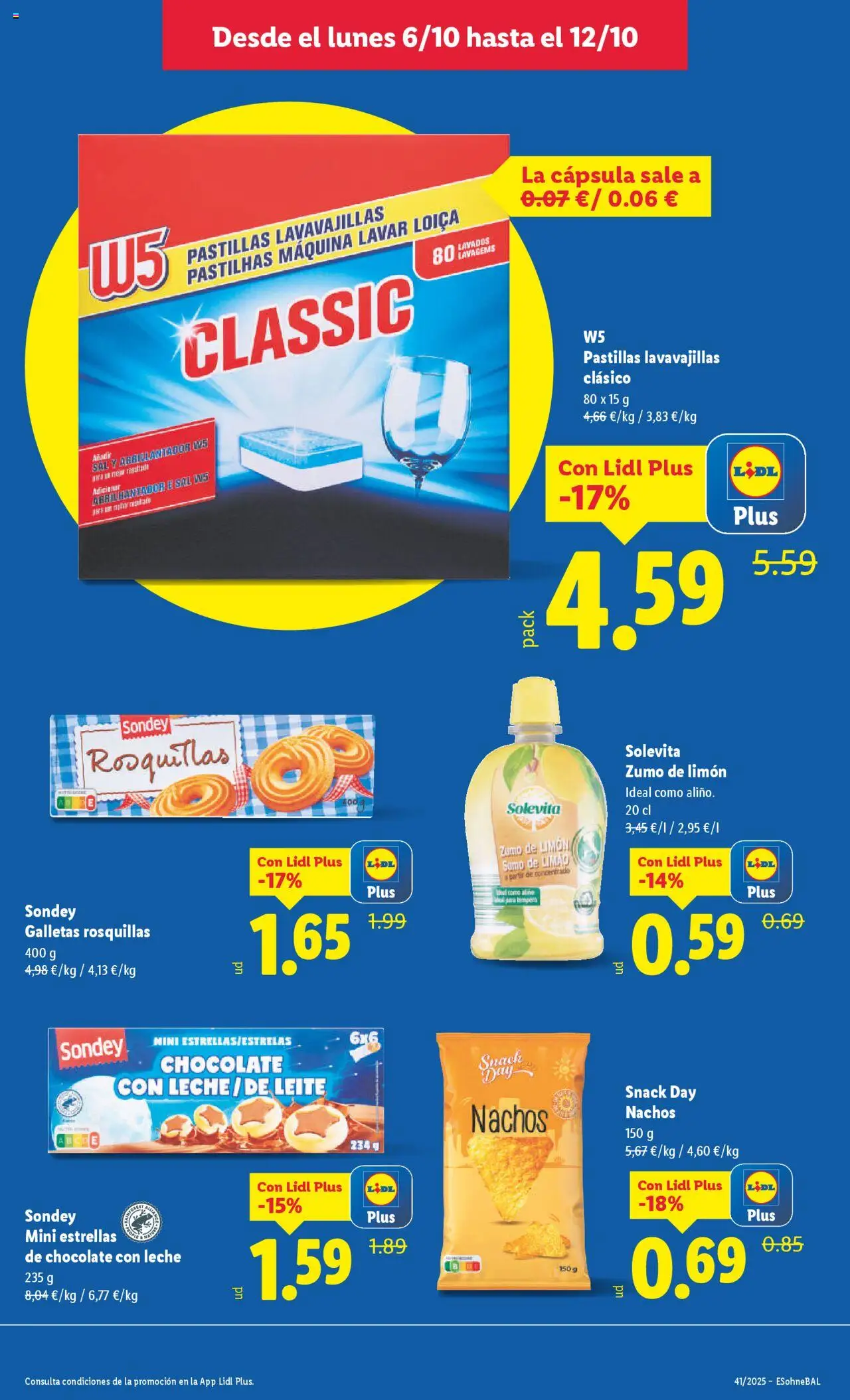 Lidl catálogo MAD │ válido desde el 06.10.2025 | Página: 19 | Productos: Leche, Pastillas lavavajillas, Galletas, Chocolate con leche