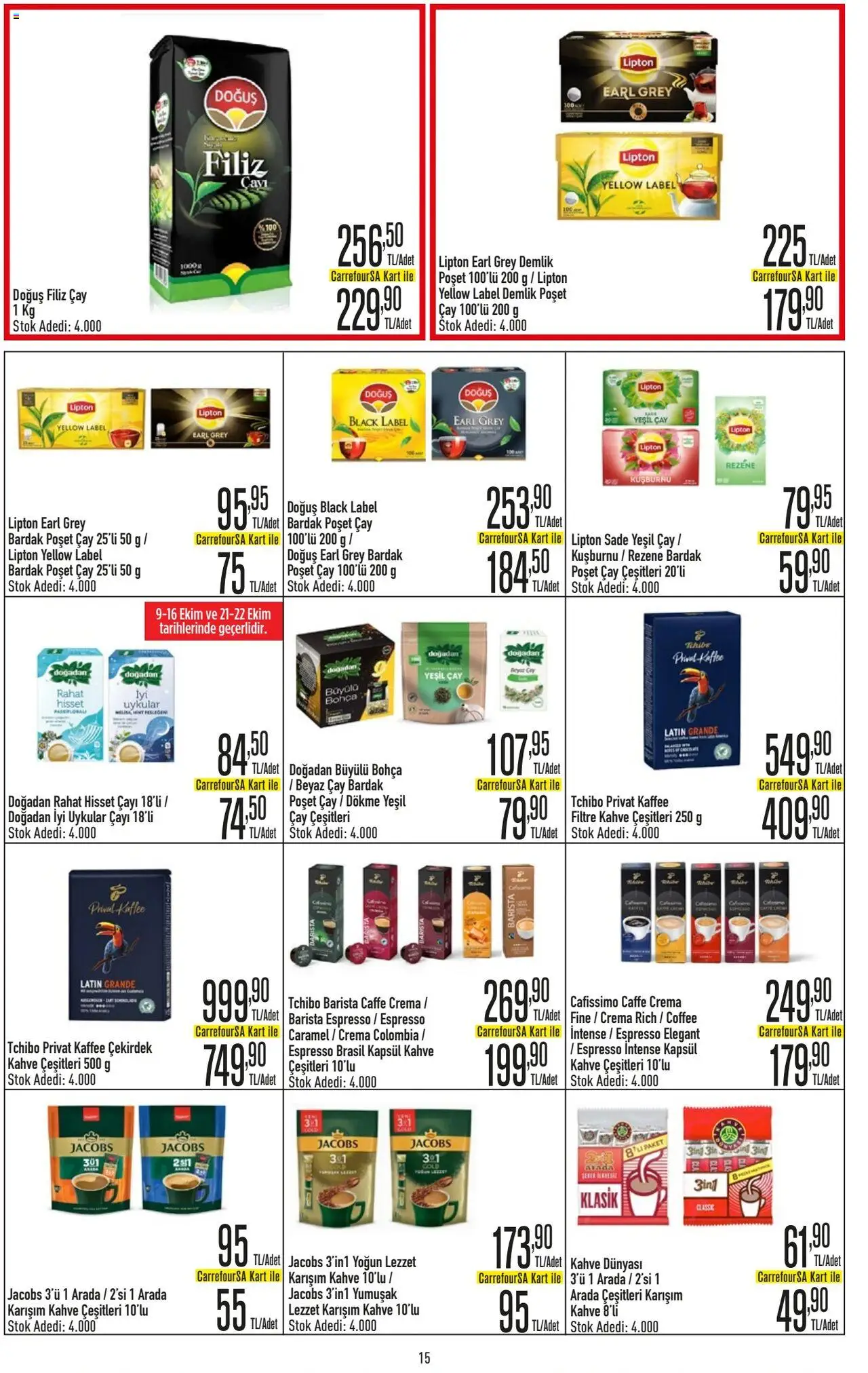 CarrefourSA Katalog - 09.10.2025 tarihinden itibaren geçerlidir | Sayfa: 15 | Ürünler: Fesleğen, Rezene, Kahve, Kuşburnu