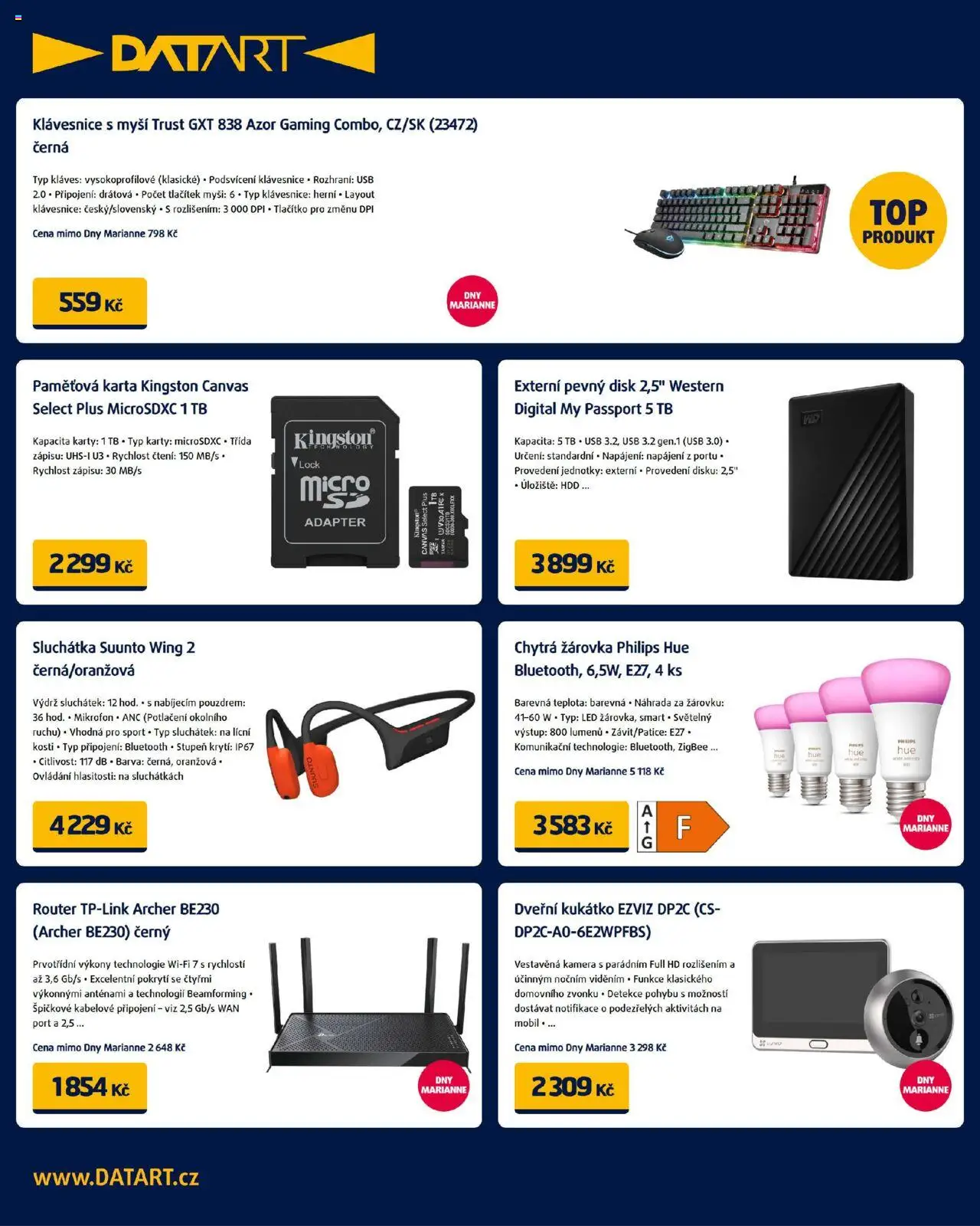 Datart leták od 12.09.2025 | Strana: 6 | Produkty: Paměťová karta, USB, Karty, LED