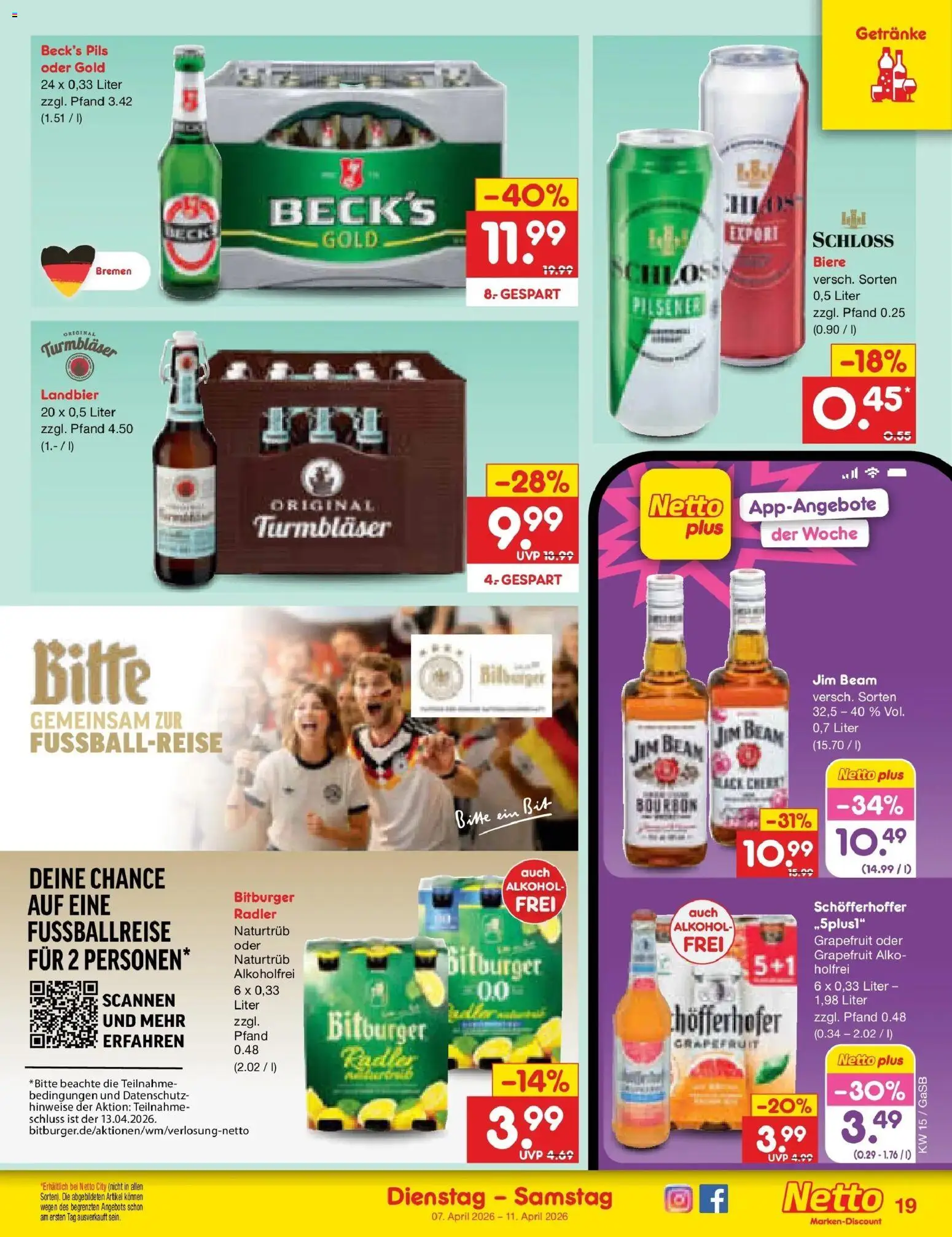 Netto Marken-Discount Prospekt Bremen-Lesum	 – gültig ab 07.04.2026 | Seite: 21 | Produkte: Bitburger, Pils, Grapefruit, Radler