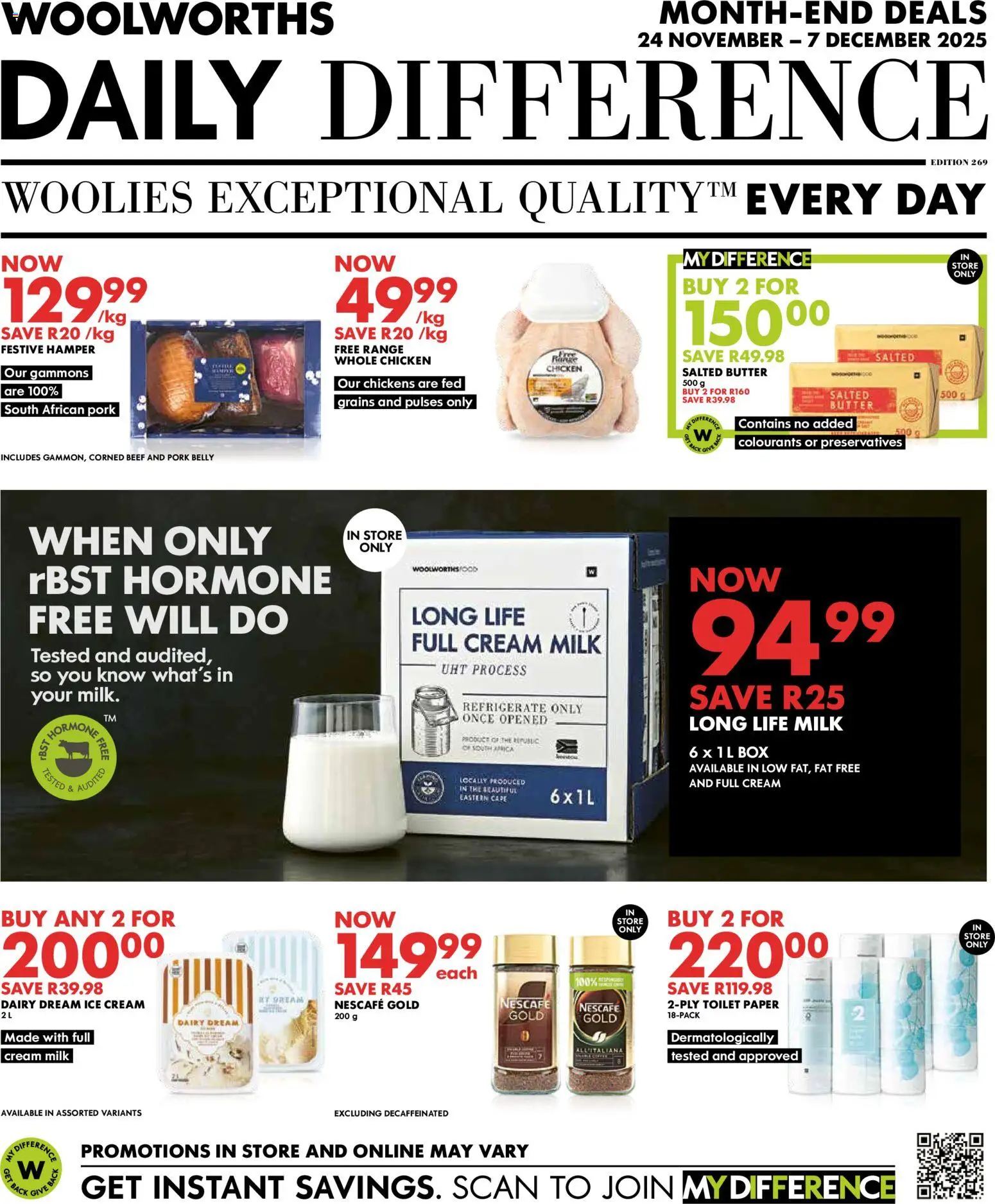 New Woolworths catalogue – valid from 24.11.2025 | Page: 1 | Products: Toilet, Milk, Ice cream, Paper