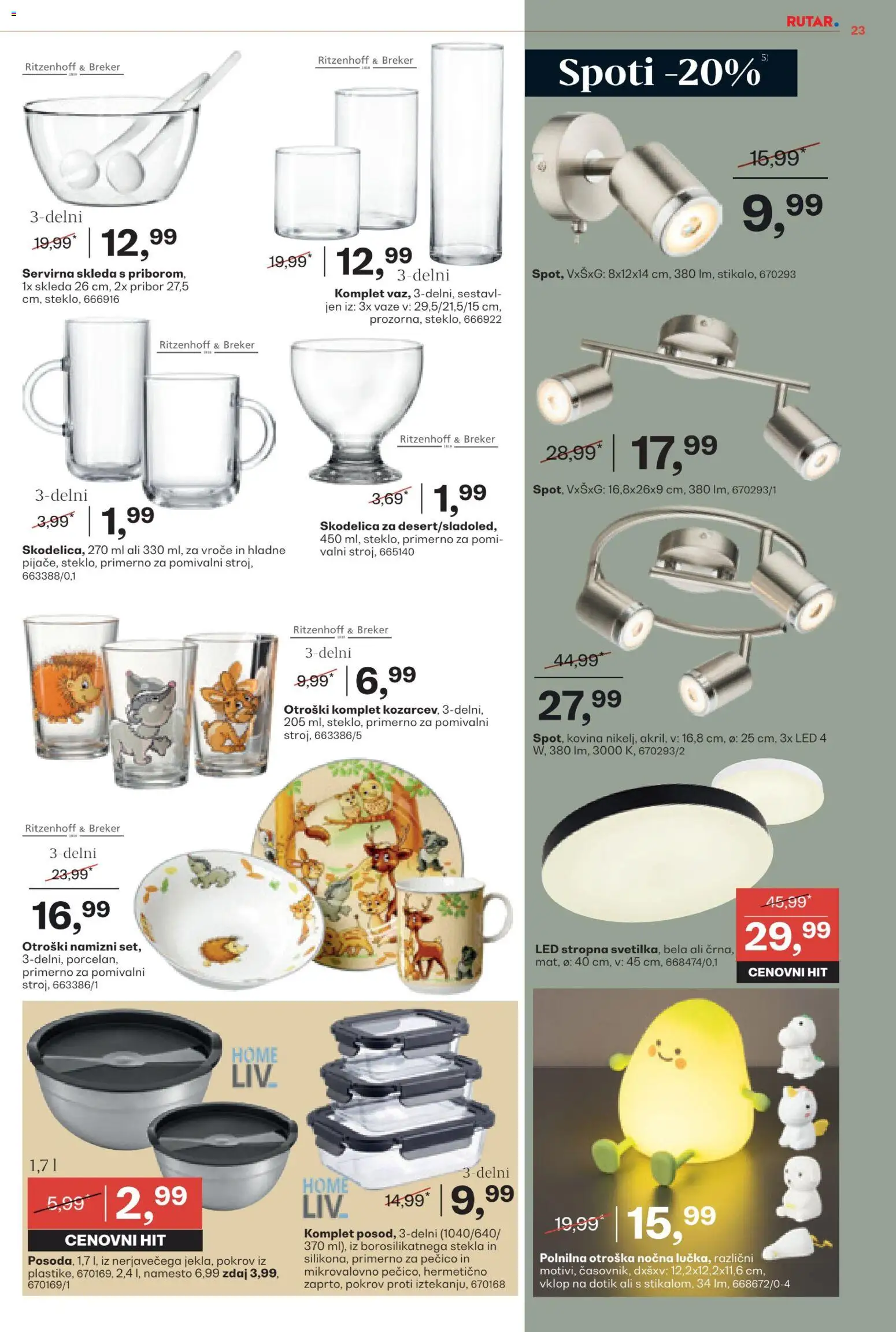 Novi Rutar katalog ponudbe – veljaven od 18.02.2026 | Stran: 23 | Izdelki: Pribor, Skodelica