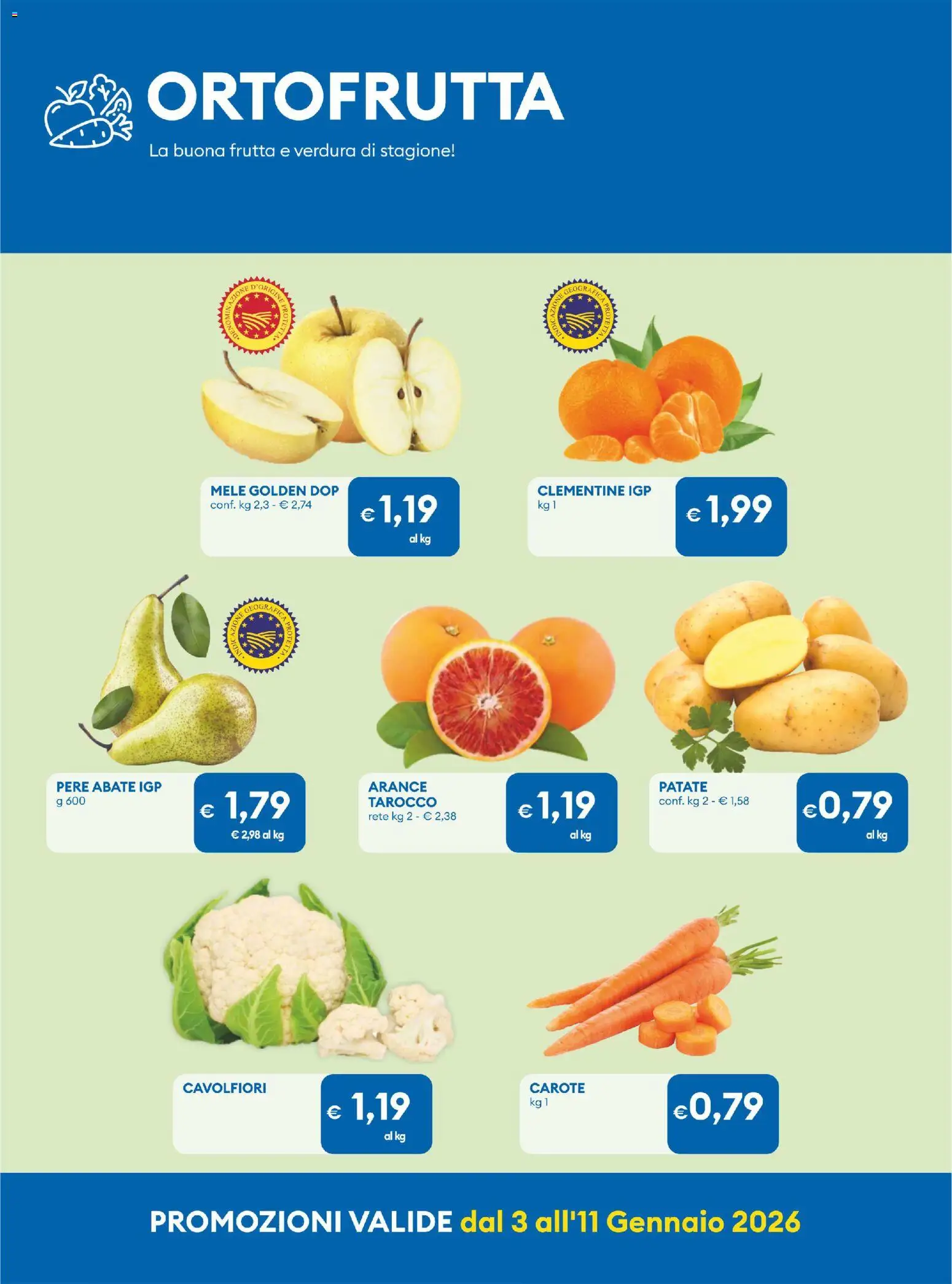 Volantino MD Discount del 03.01.2026 | Pagina: 14 | Prodotti: Arance, Patate, Frutta, Carote