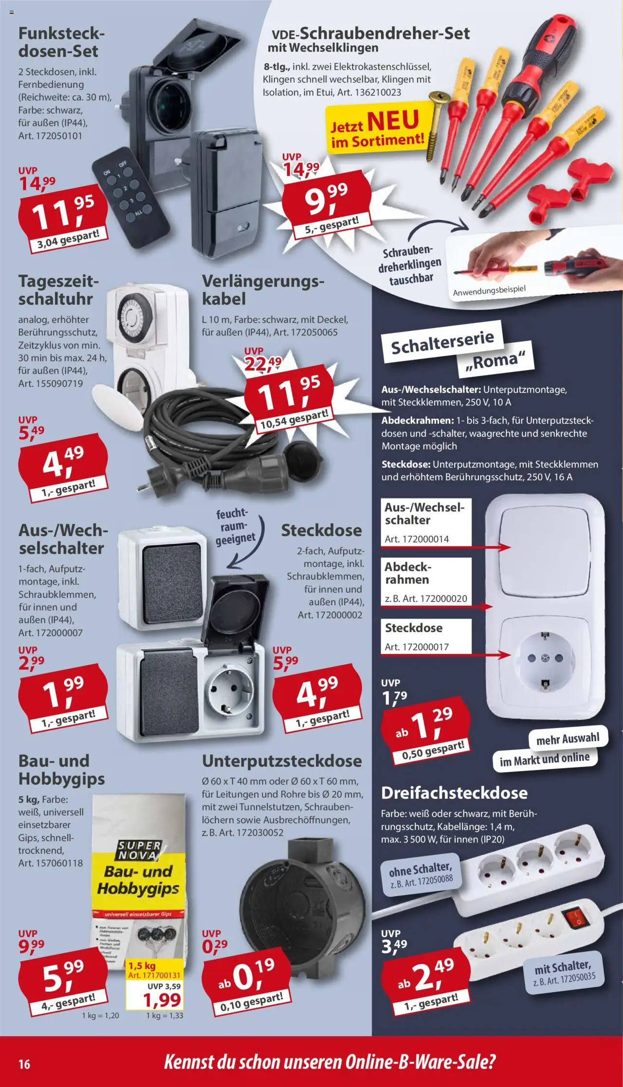 Sonderpreis Baumarkt Prospekt 	 – gültig ab 27.09.2025 | Seite: 16 | Produkte: Kabel, Steckdose